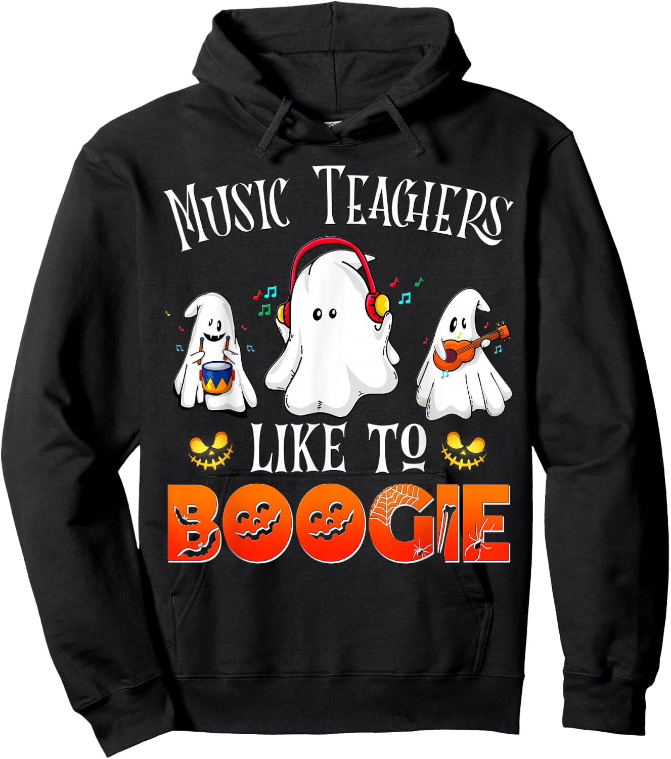 Halloween School Marching Band Music Teachers Like to Boogie Men Women Hoodie - Hoodie | Black