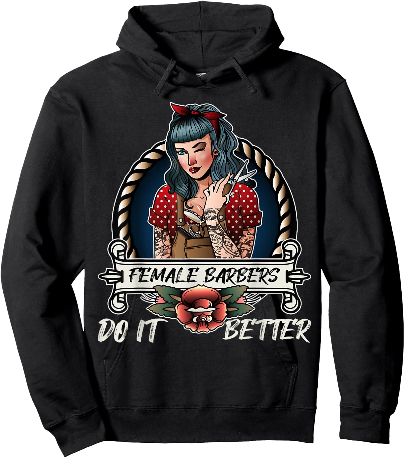 Female Barbers Do It Better Funny Female Hairstylist Hoodie - Hoodie | Black