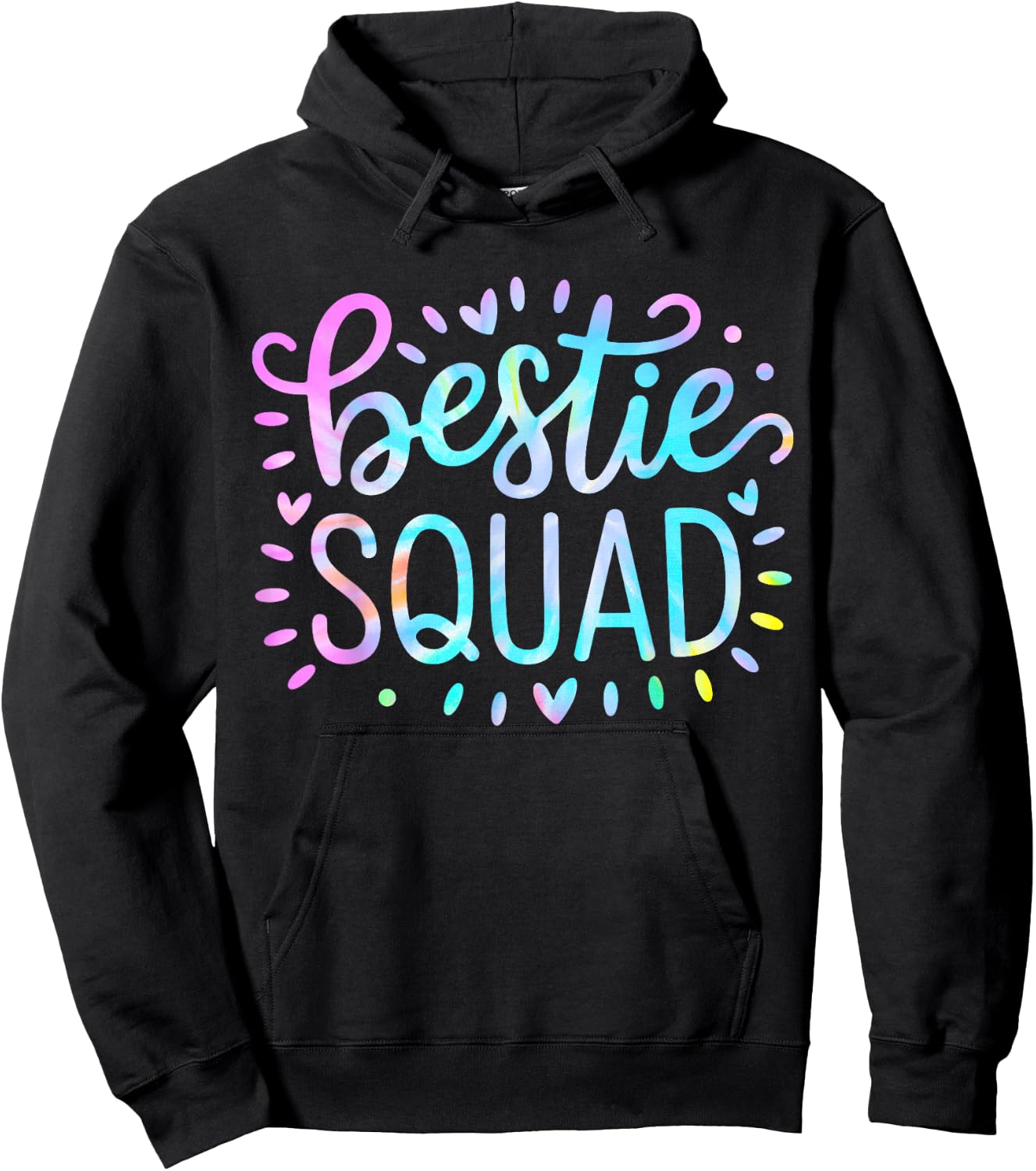 Funny Tie Dye Best Friend Group Matching Bestie Squad BFF Hoodie - Hoodie | Black