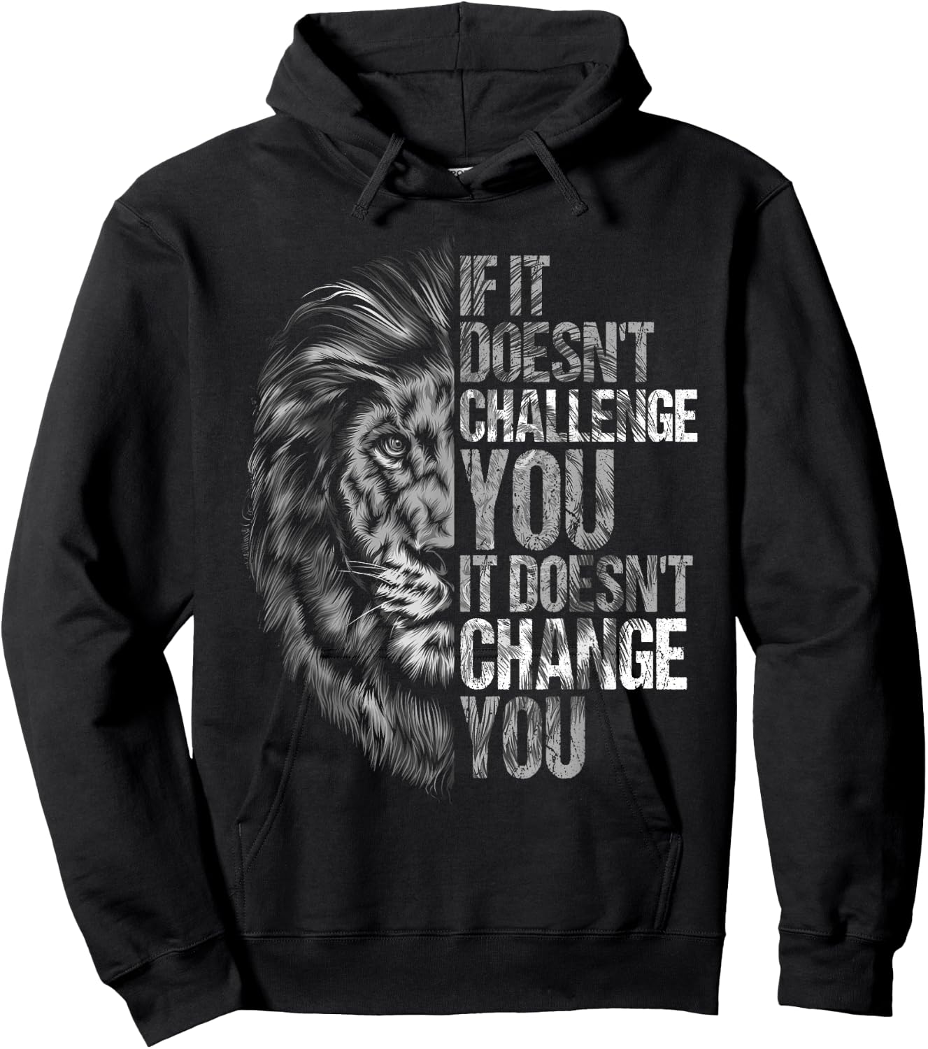 Motivational Training and Fitness Quotes Lion Mindset Hoodie - Hoodie | Black