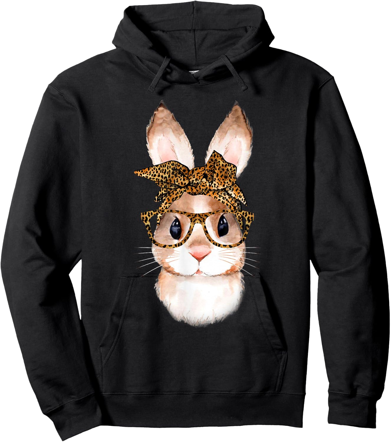 Cute Easter Bunny Mom Easter Leopard Year of the Rabbit Hoodie - Hoodie | Black