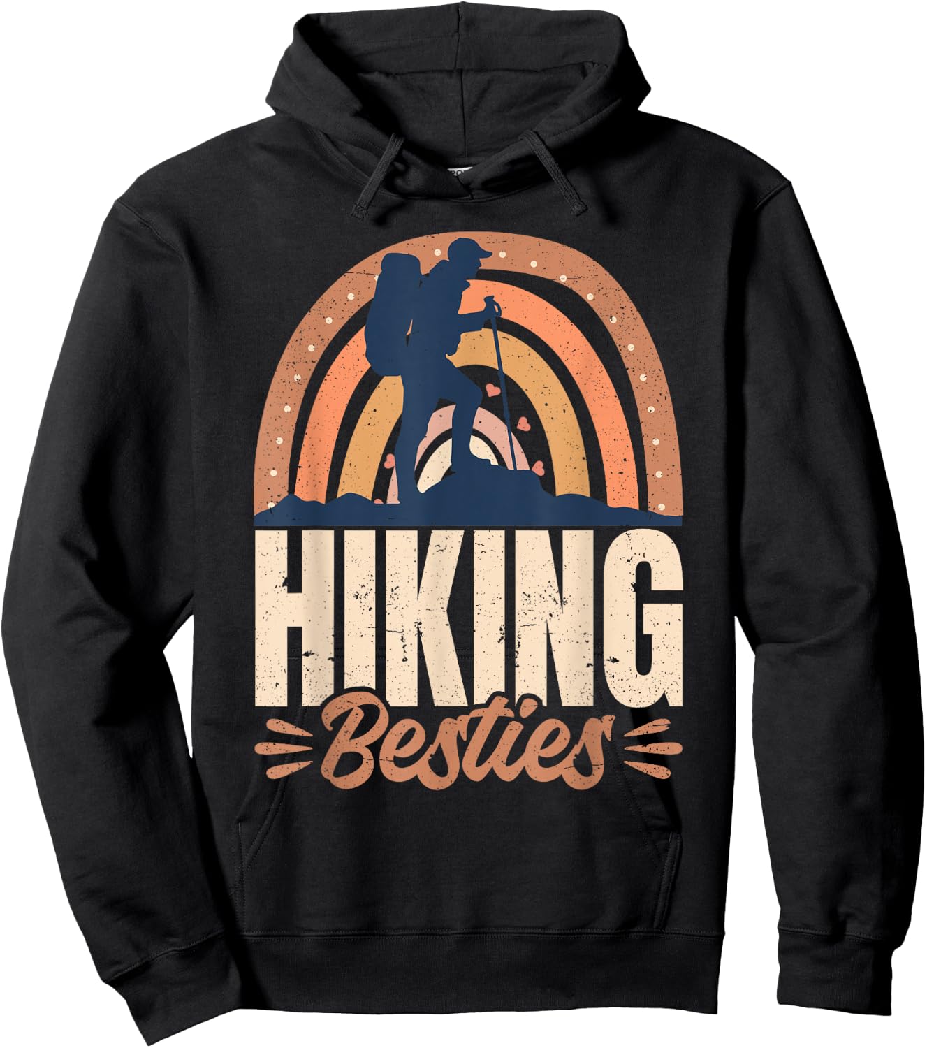 Hiking Besties BFF Best Friends Bestie Hoodie - Hoodie | Black