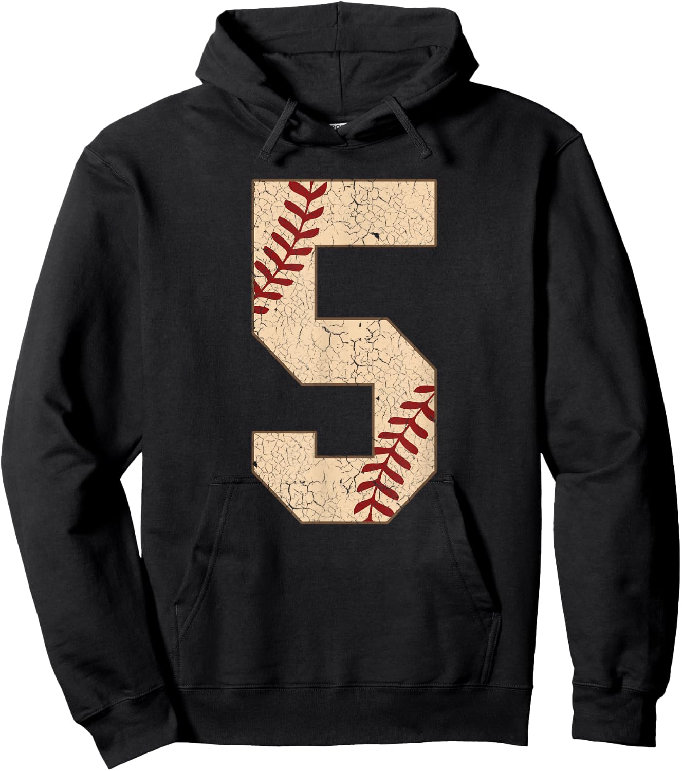 Baseball Number 5 Softball Gift Baseball Players Hoodie - Hoodie | Black