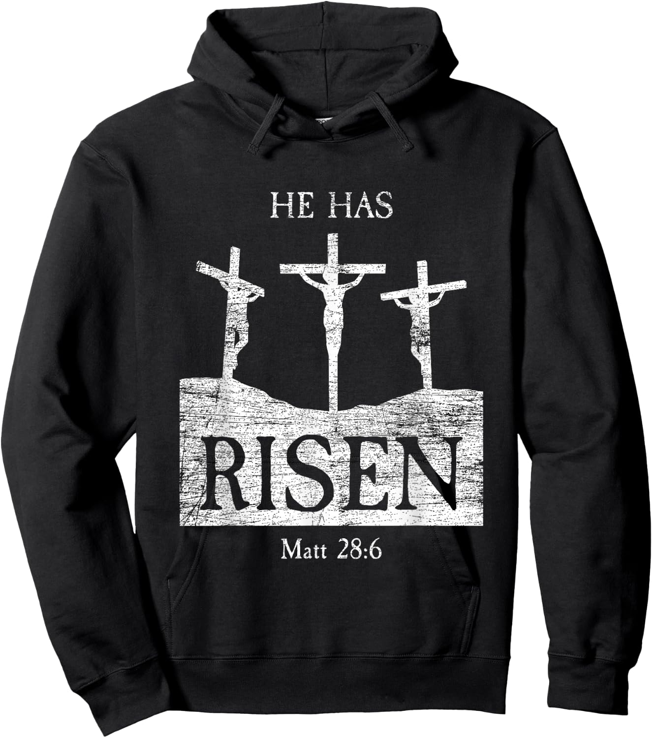 Easter Bible Verse Matthew 28:6 He Has Risen Jesus Hoodie - Hoodie | Black