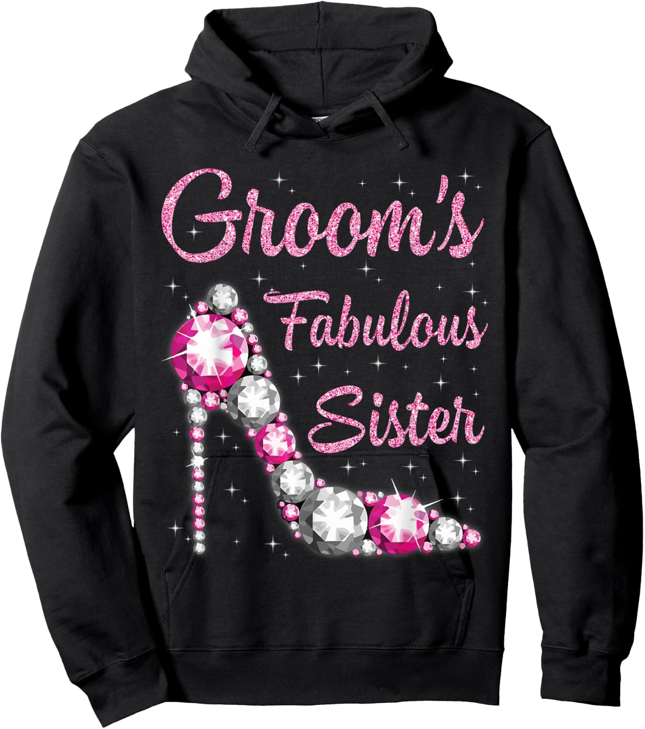 Groom's Fabulous Sister Happy Wedding Marry Vintage Shirt Hoodie - Hoodie | Black