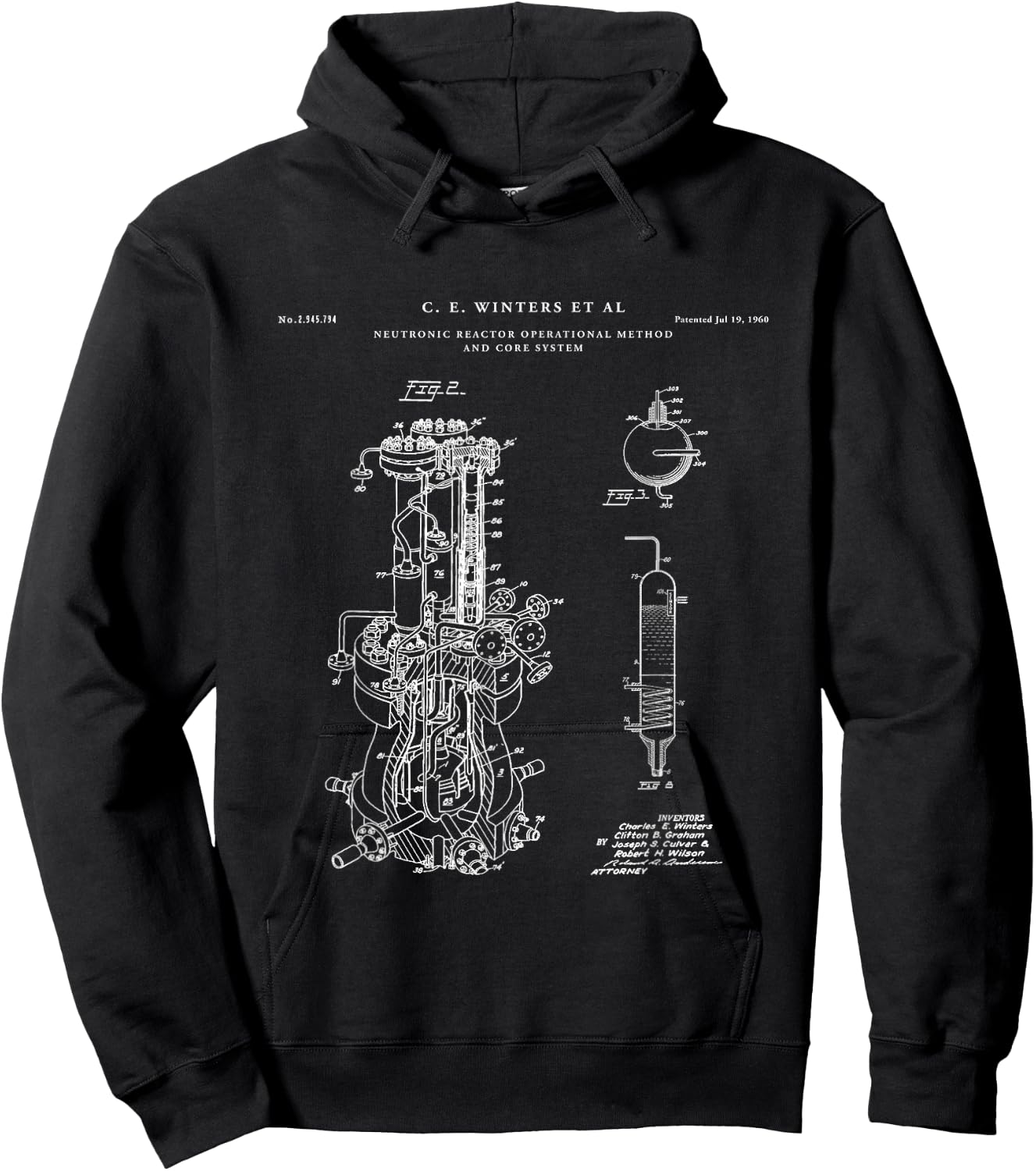 Patent - Nuclear Reactor Patent - Physics Enthusiasts, Men - - - Black - Small Hoodie - Hoodie | Black