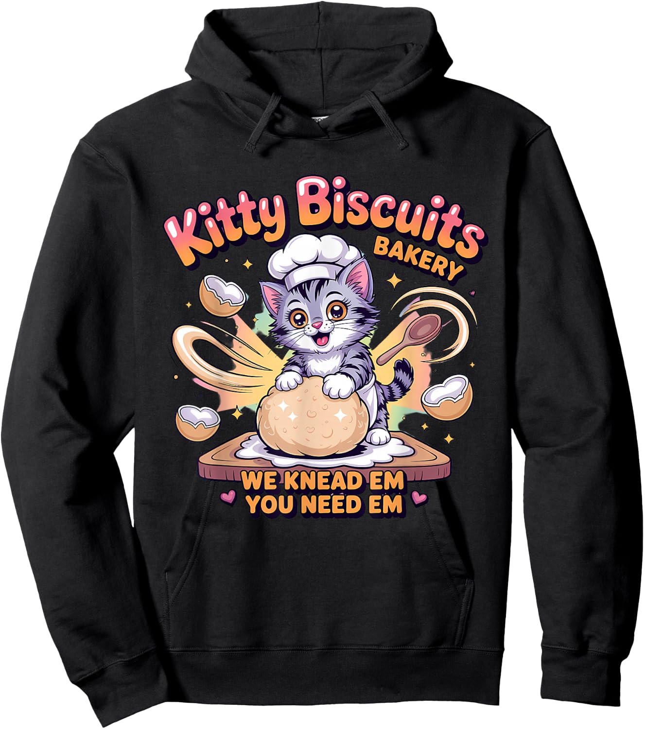 Baking Cat Kitty Biscuits We Knead Em You Need Em Baker Hoodie - Hoodie | Black