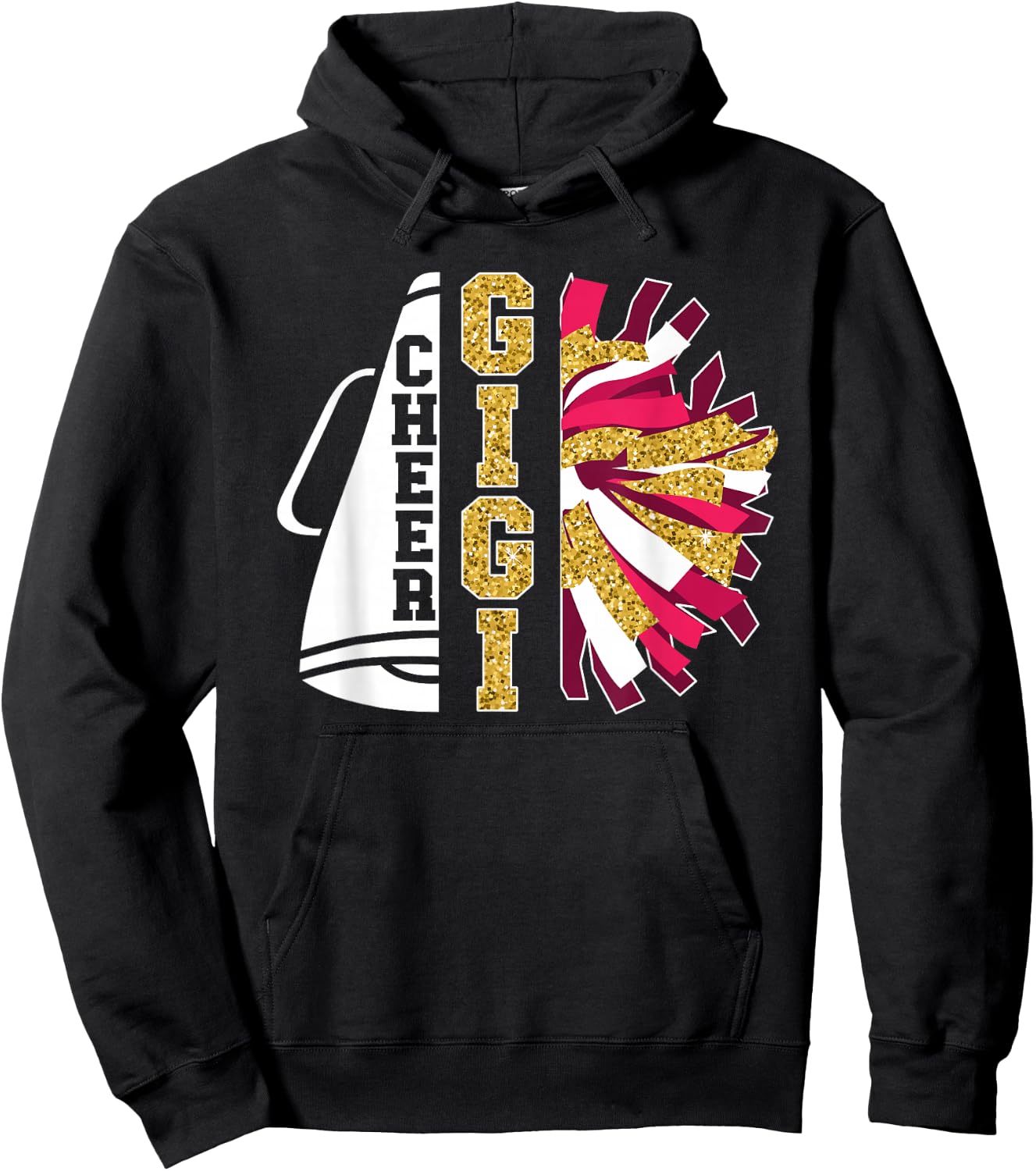 Cute Cheer Gigi Of A Cheerleader Gigi Grandma Hoodie - Hoodie | Black