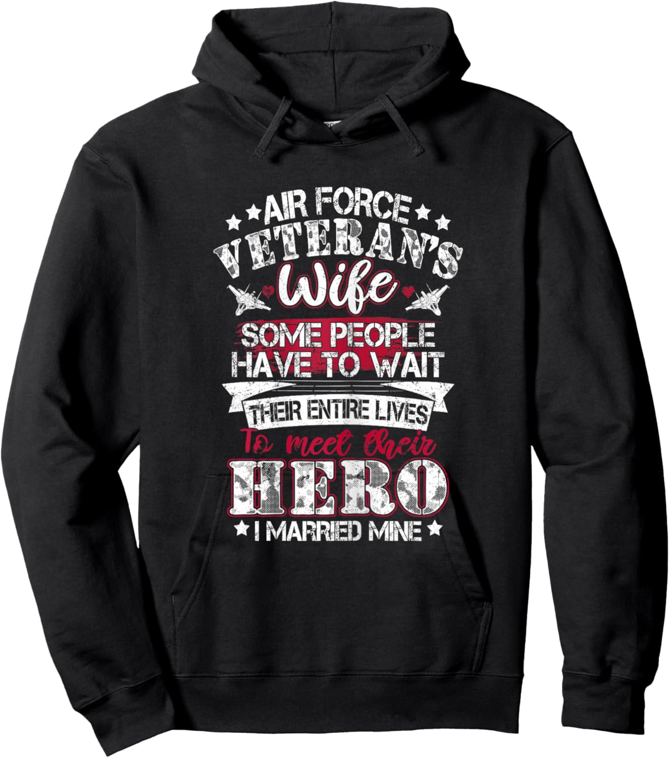 Proud US Air Force - Air Force Veteran's Wife Hoodie - Hoodie | Black