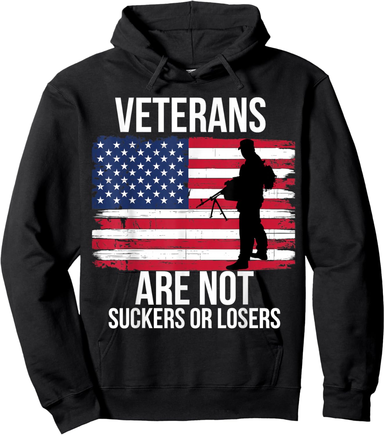 Veterans are Not Suckers Or Losers Biden 2020 Anti Trump Hoodie - Hoodie | Black