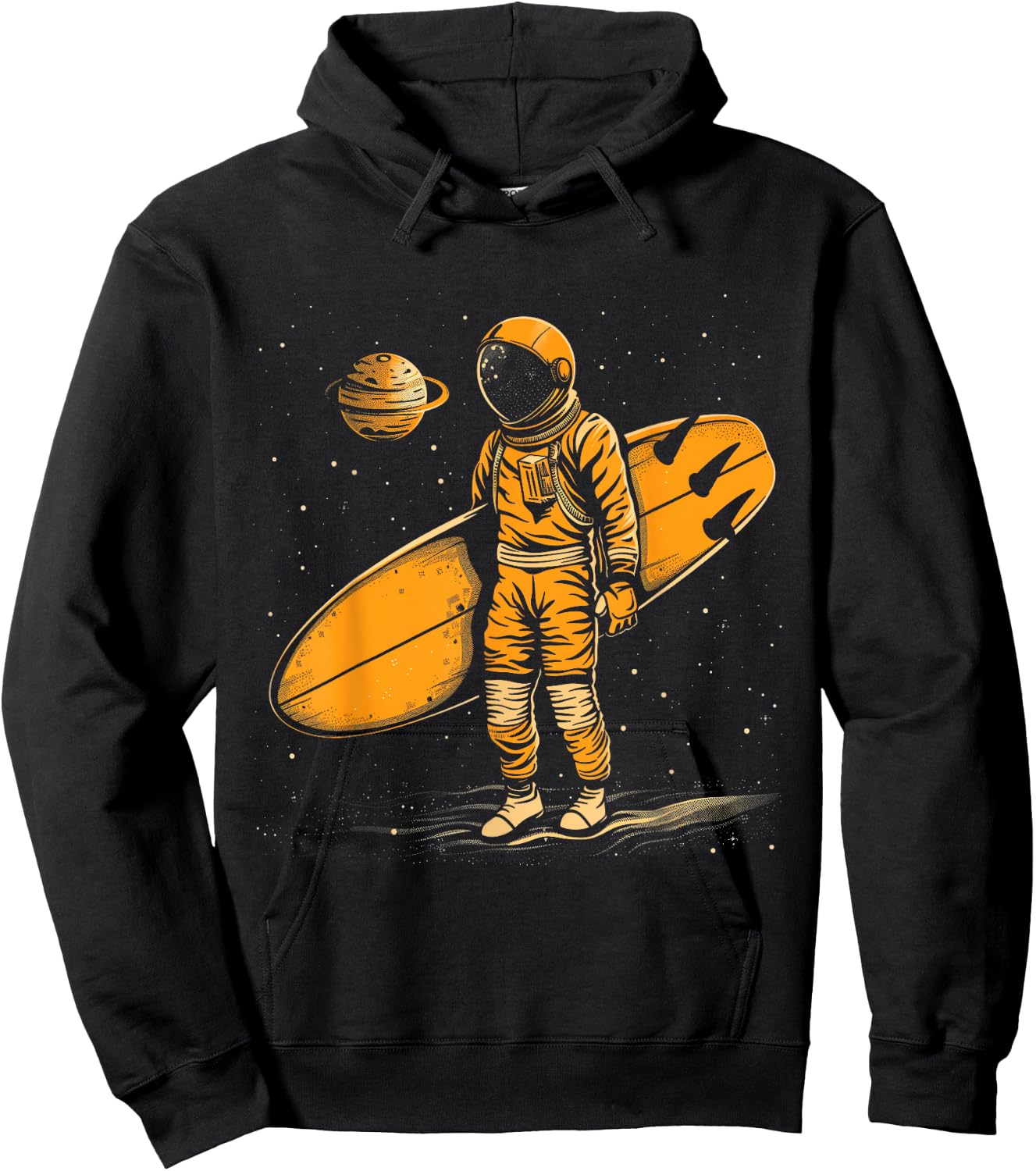 Surfer Astronaut Space Surfing Funny Surf Hoodie - Hoodie | Black