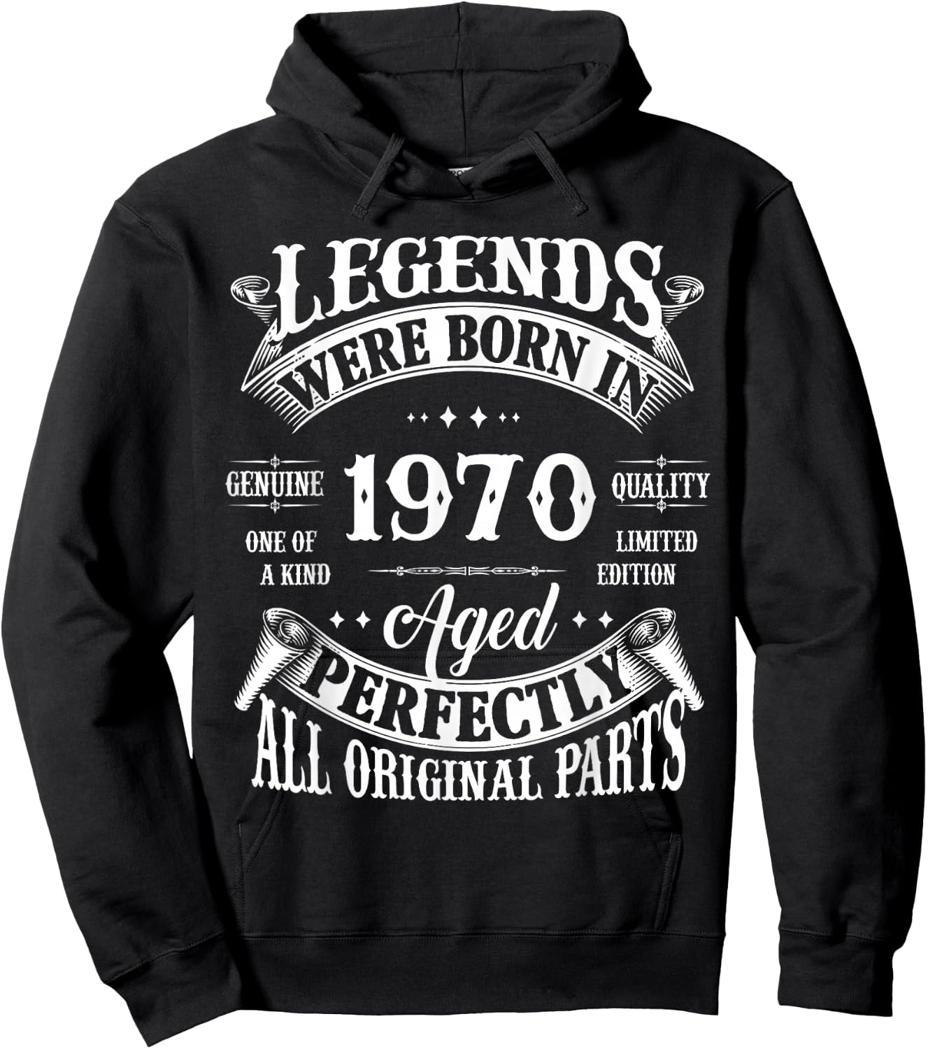 55th Birthday Vintage Legends Born in 1970 55 Years Old Hoodie - Hoodie | Black