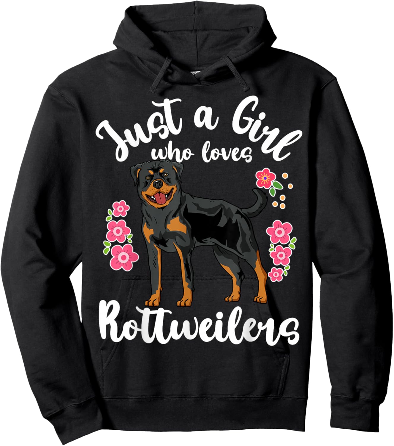 Rottweiler Just a Girl Who Loves Rottweilers Hoodie - Hoodie | Black