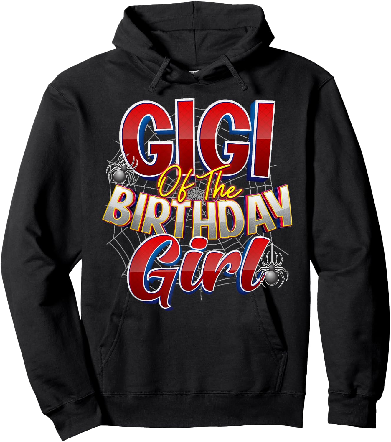 Spider Web Birthday Party Costume Gigi of the Birthday Girl Hoodie - Hoodie | Black