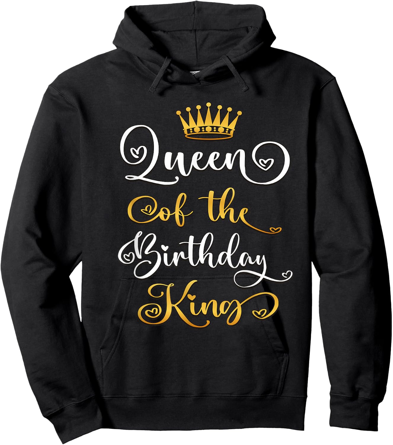 Queen of The Birthday King Bday Party Hoodie - Hoodie | Black