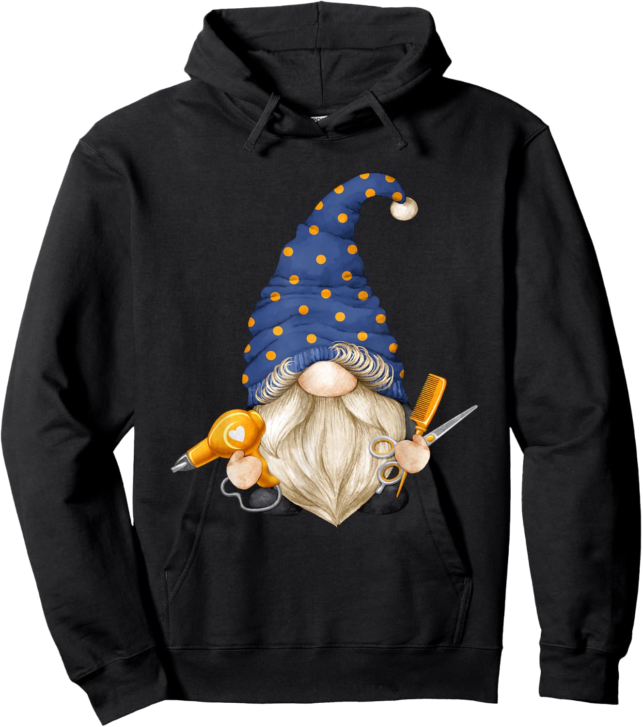 Funny Barber Gnome For Hairdresser With Hairstylist Gnome Hoodie - Hoodie | Black