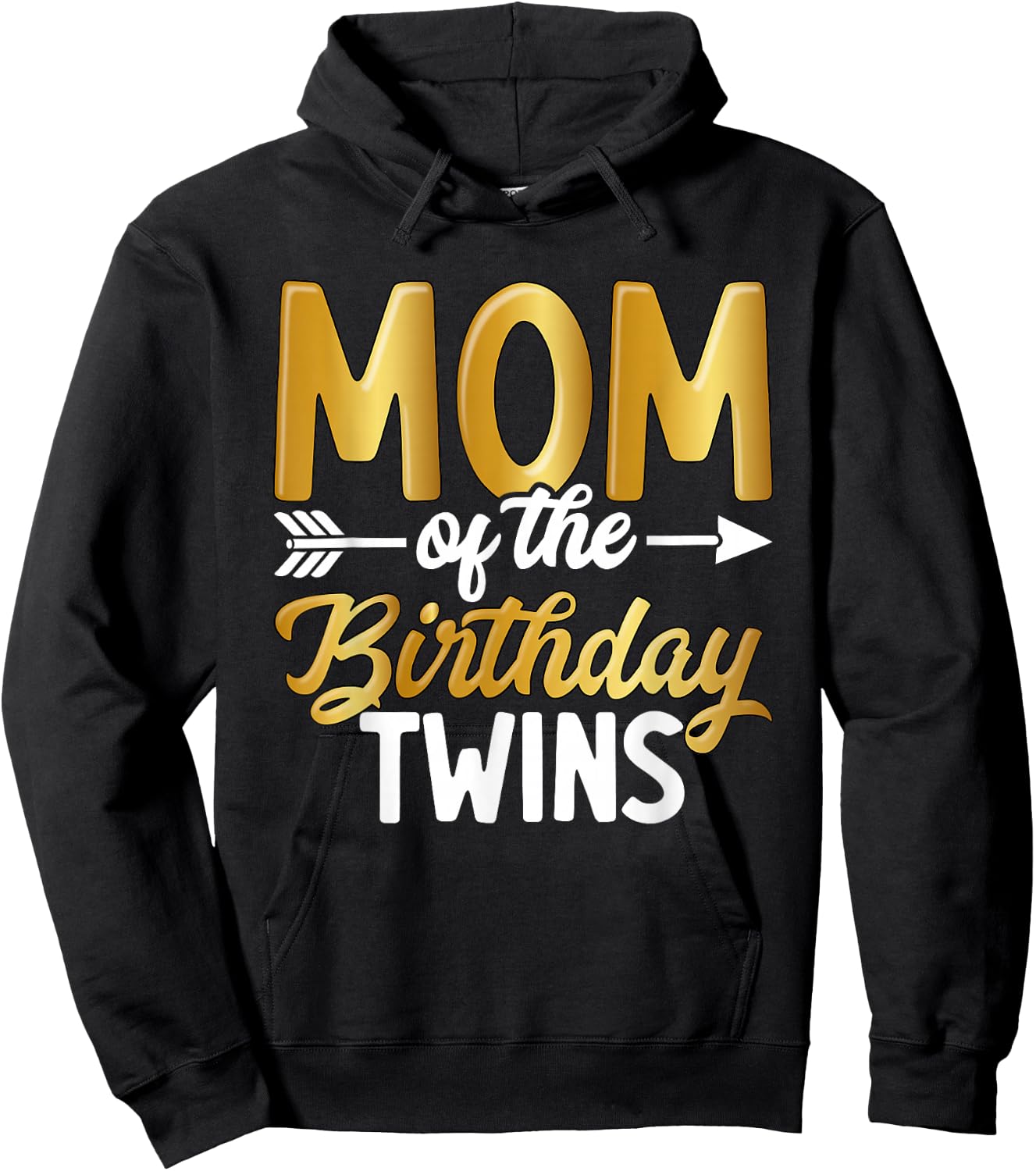 Mom Of The Birthday Twins Mother's Day Maternity Hoodie - Hoodie | Black