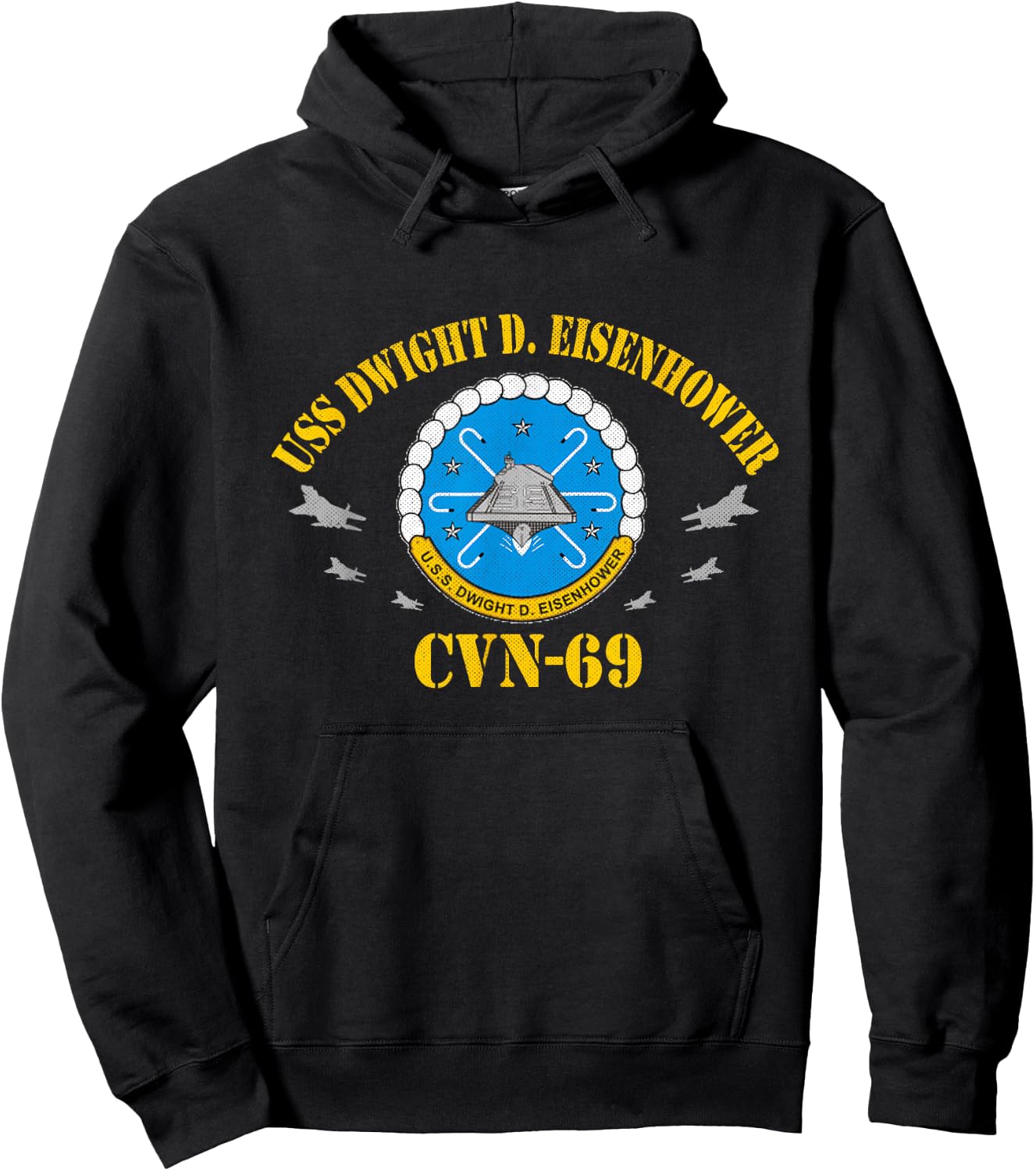 USS Dwight D. Eisenhower CVN-69 Aircraft Carrier Veteran Hoodie - Hoodie | Black