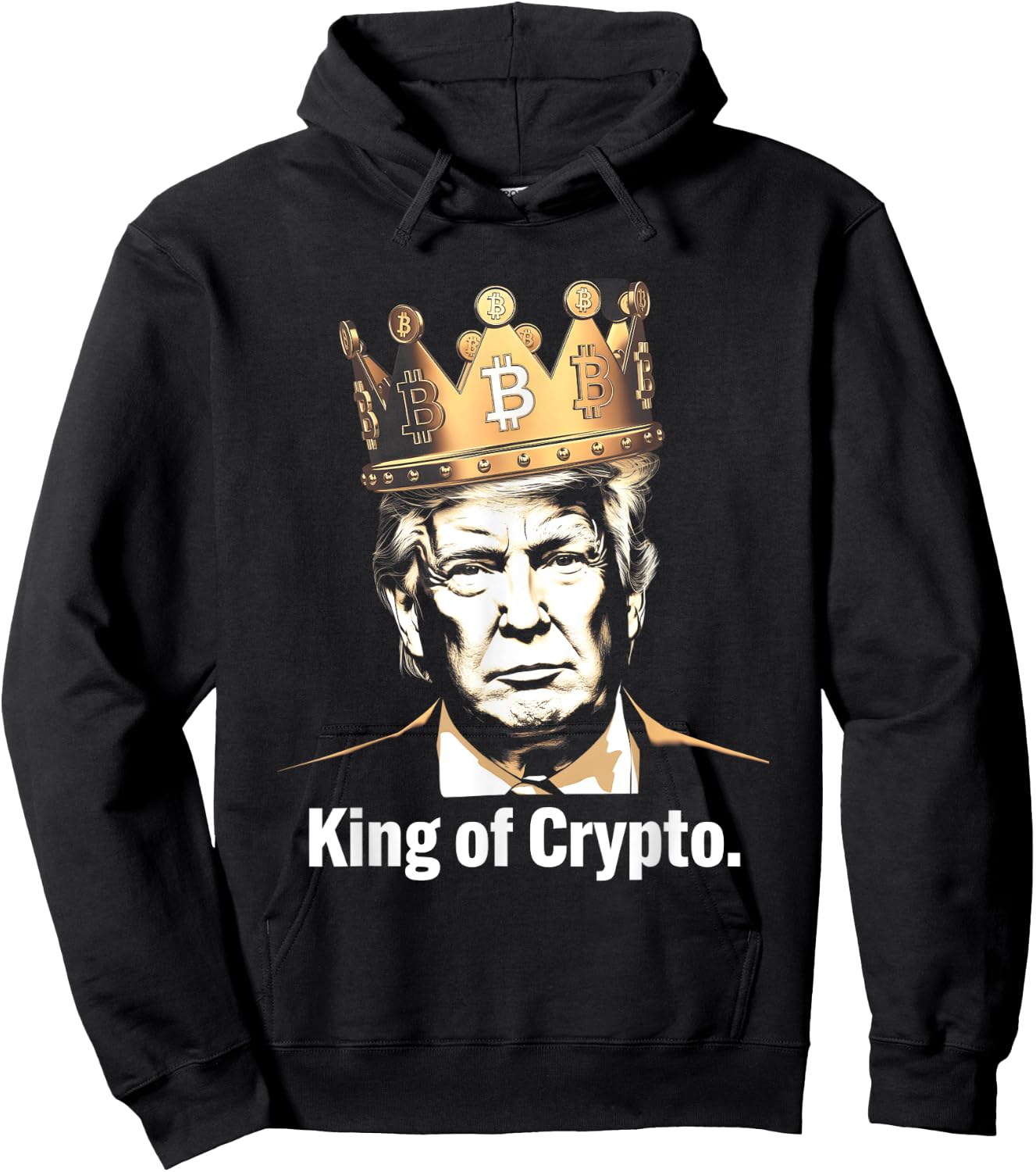 King of Crypto Crown Bitcoin Crypto President Hoodie - Hoodie | Black