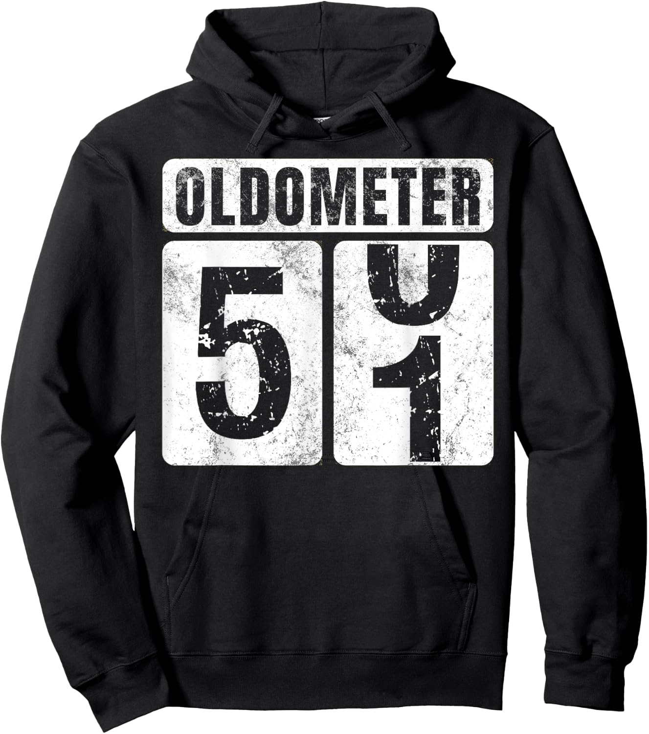 Oldometer 51 Shirt Vintage Funny 51st Birthday Gift Hoodie - Hoodie | Black