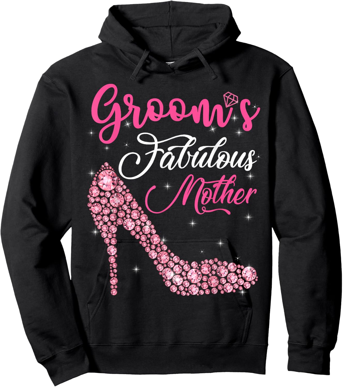 Light Gems Groom's Fabulous Mother Happy Marry Day Vintage Hoodie - Hoodie | Black