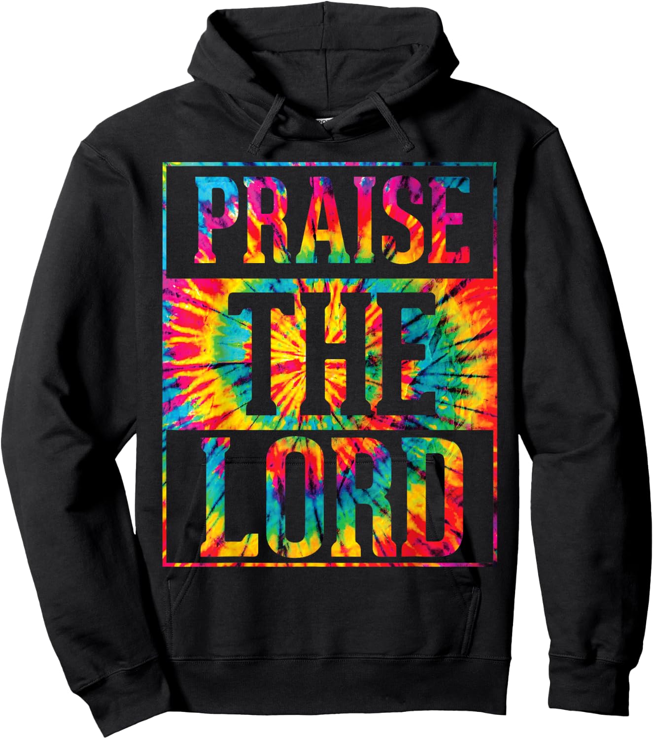 Praise The Lord Christian Faith Tie Dye Cute Christianity Hoodie - Hoodie | Black