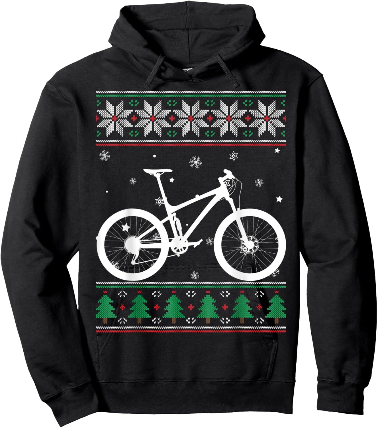 Road Biker Mountain Biking Lover MTB Cyclist Ugly Christmas Hoodie - Hoodie | Black