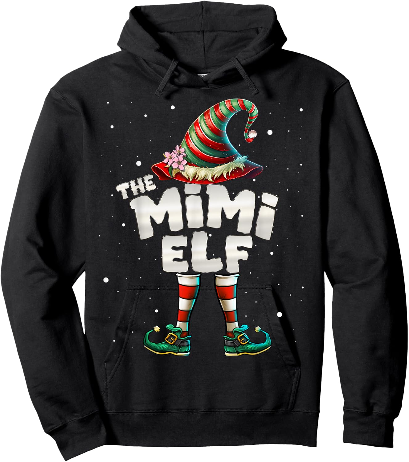 I'm The Mimi Elf Family Matching Group Christmas Hoodie - Hoodie | Black