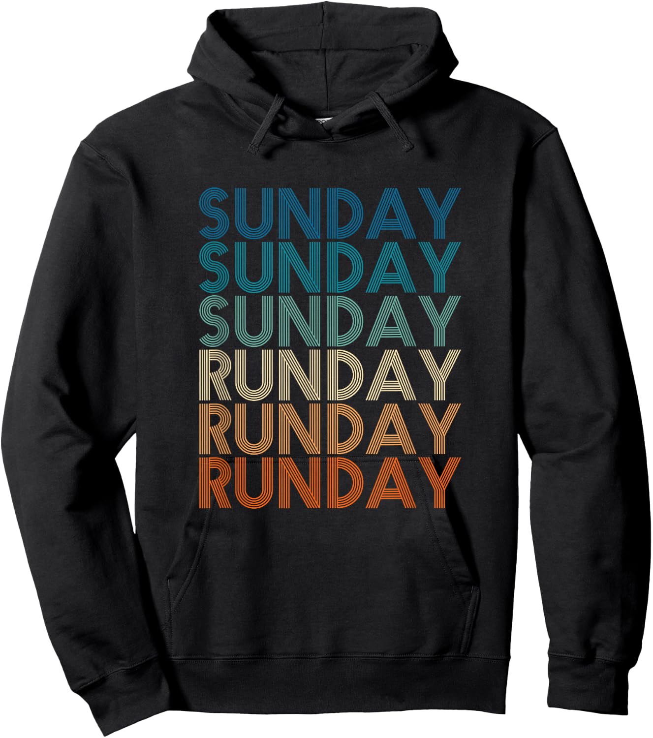 Sunday Runday Vintage Training Fitness Sport Running Hoodie - Hoodie | Black