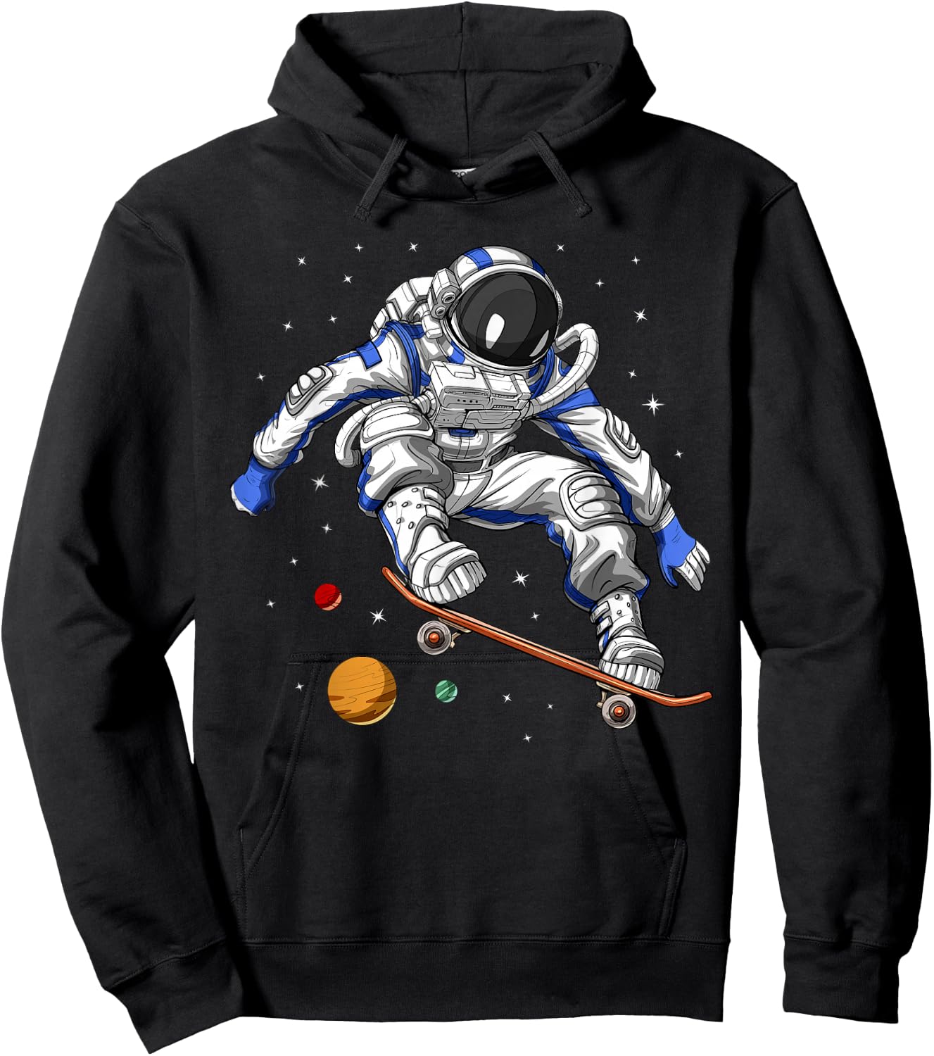 Space Astronaut Skater Skateboarder Skateboarding Hoodie - Hoodie | Black