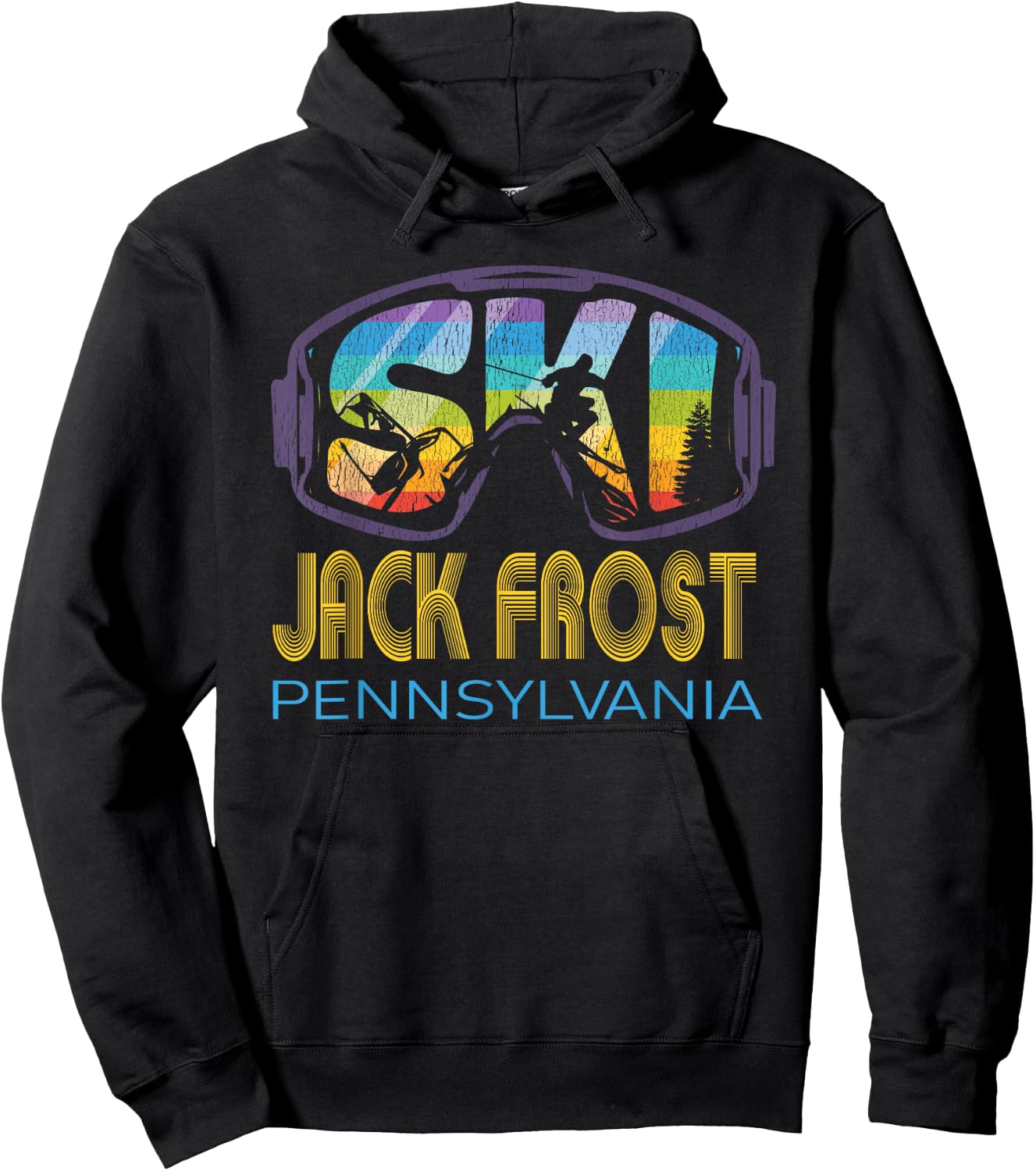 Ski Jack Frost Pennsylvania Skiing Vacation Hoodie - Hoodie | Black