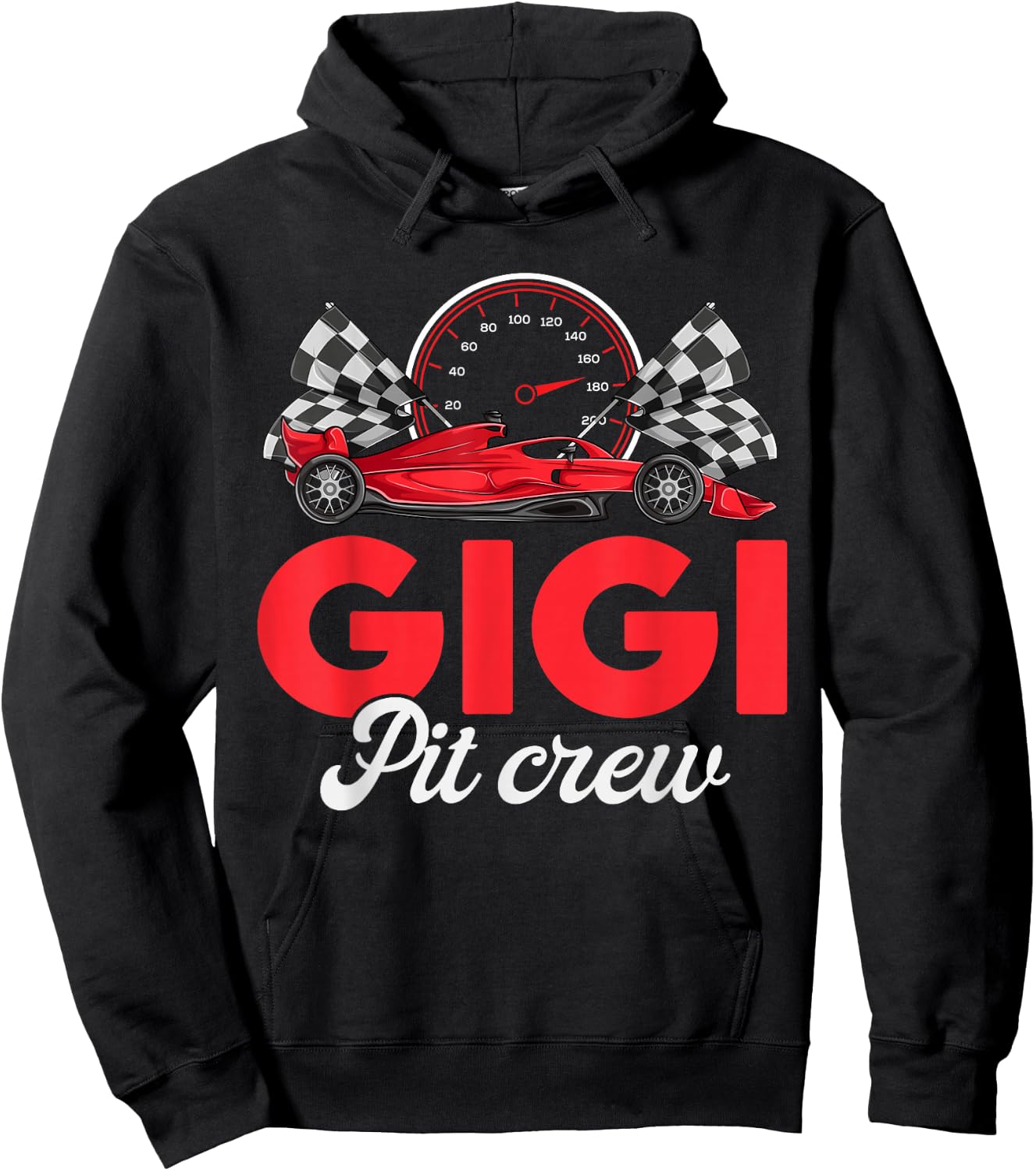 Race Car Gigi Of The Birthday Boy Shirt, Gigi Pit Crew Hoodie - Hoodie | Black