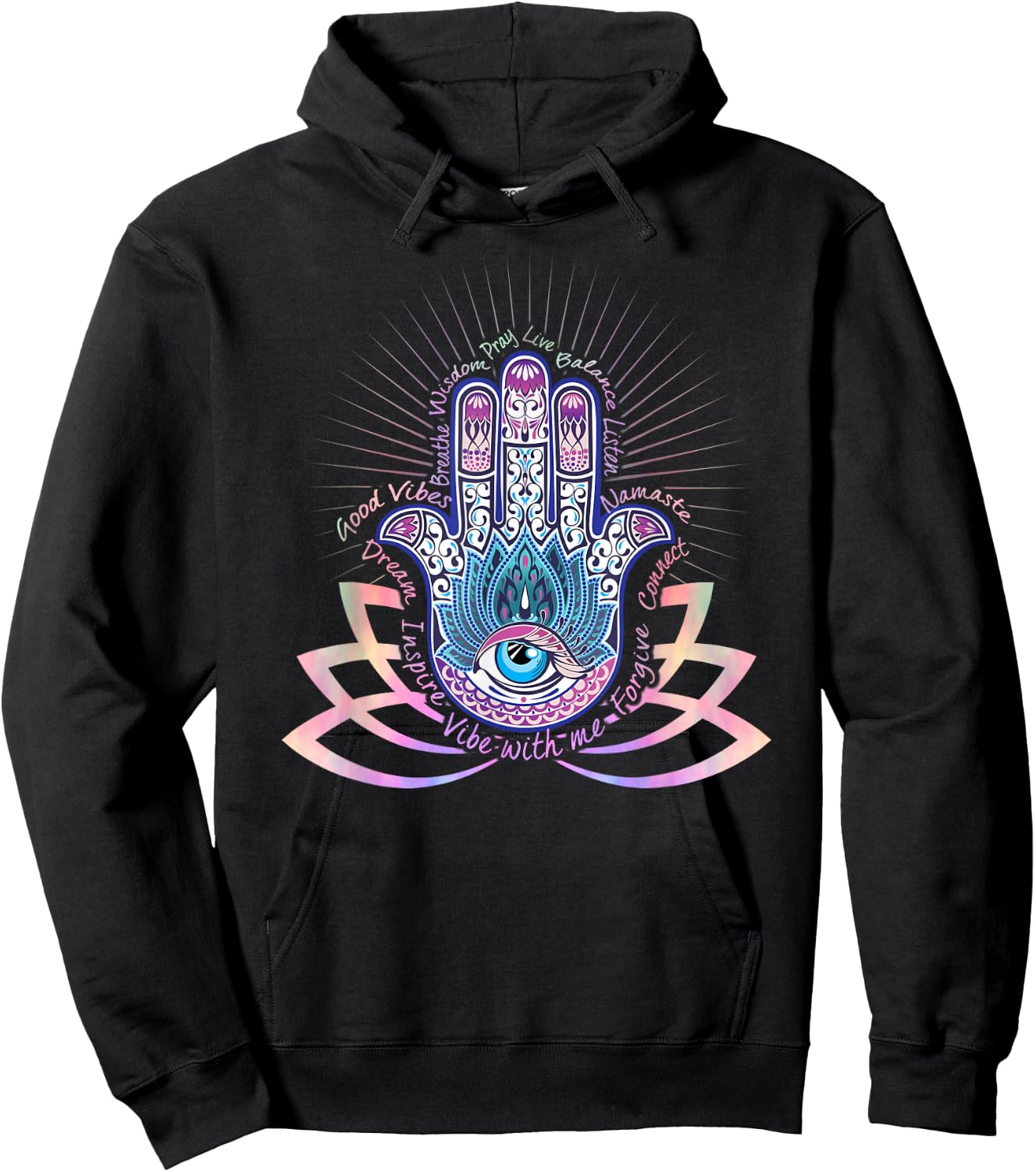 Buddha Dimond Lotus Zen Yoga Shirt Buddha dimond Lotus Hoodie - Hoodie | Black