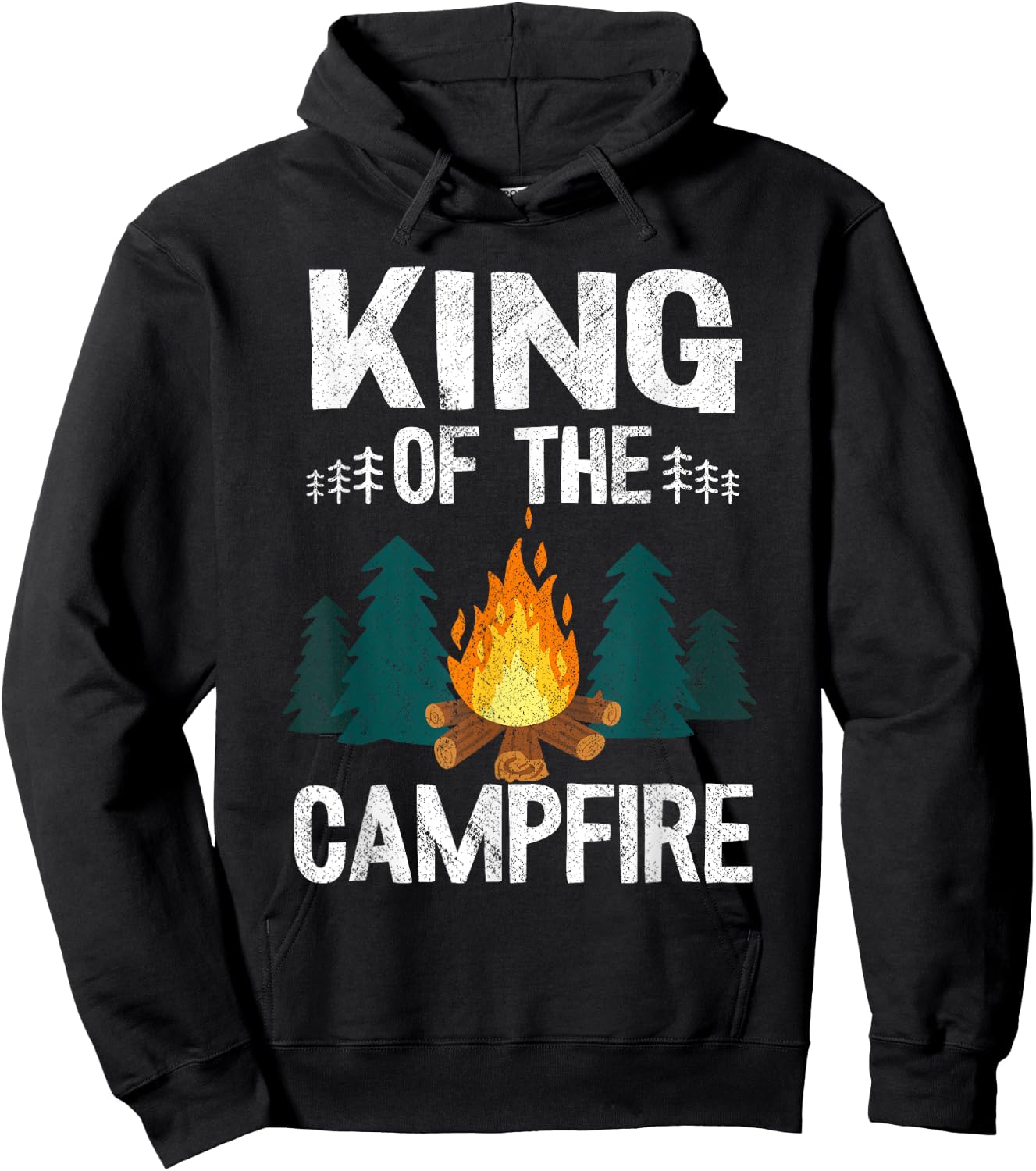 King Of The Campfire Happy Hiking Cousin Camp Funny Camping Hoodie - Hoodie | Black