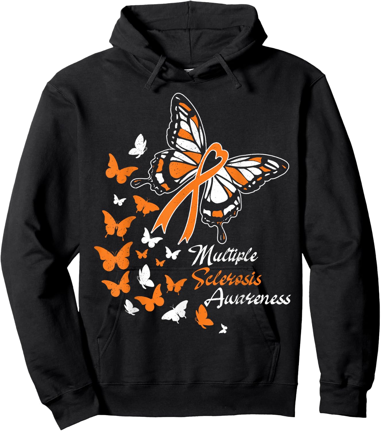 Multiple Sclerosis Awareness Butterflies Gift Hoodie - Hoodie | Black