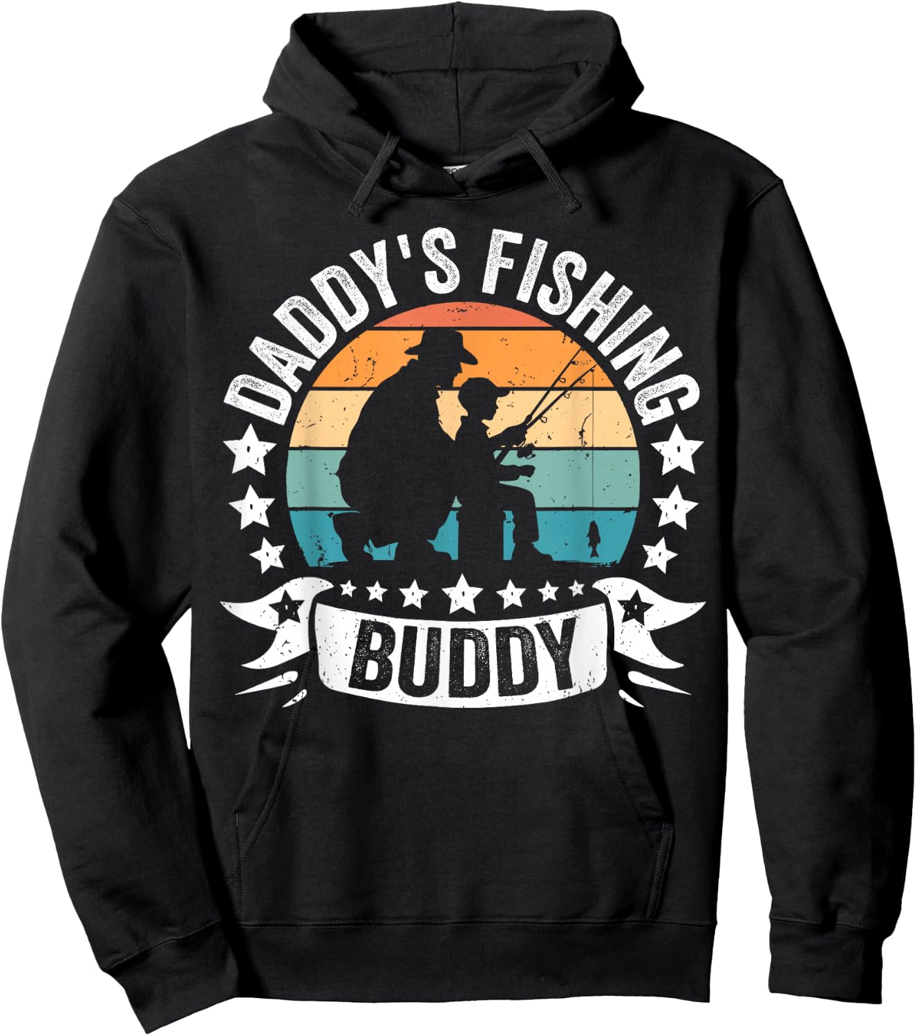 Daddy's Fishing Buddy Dad Fishing boys girls For Fathers Day Hoodie - Hoodie | Black