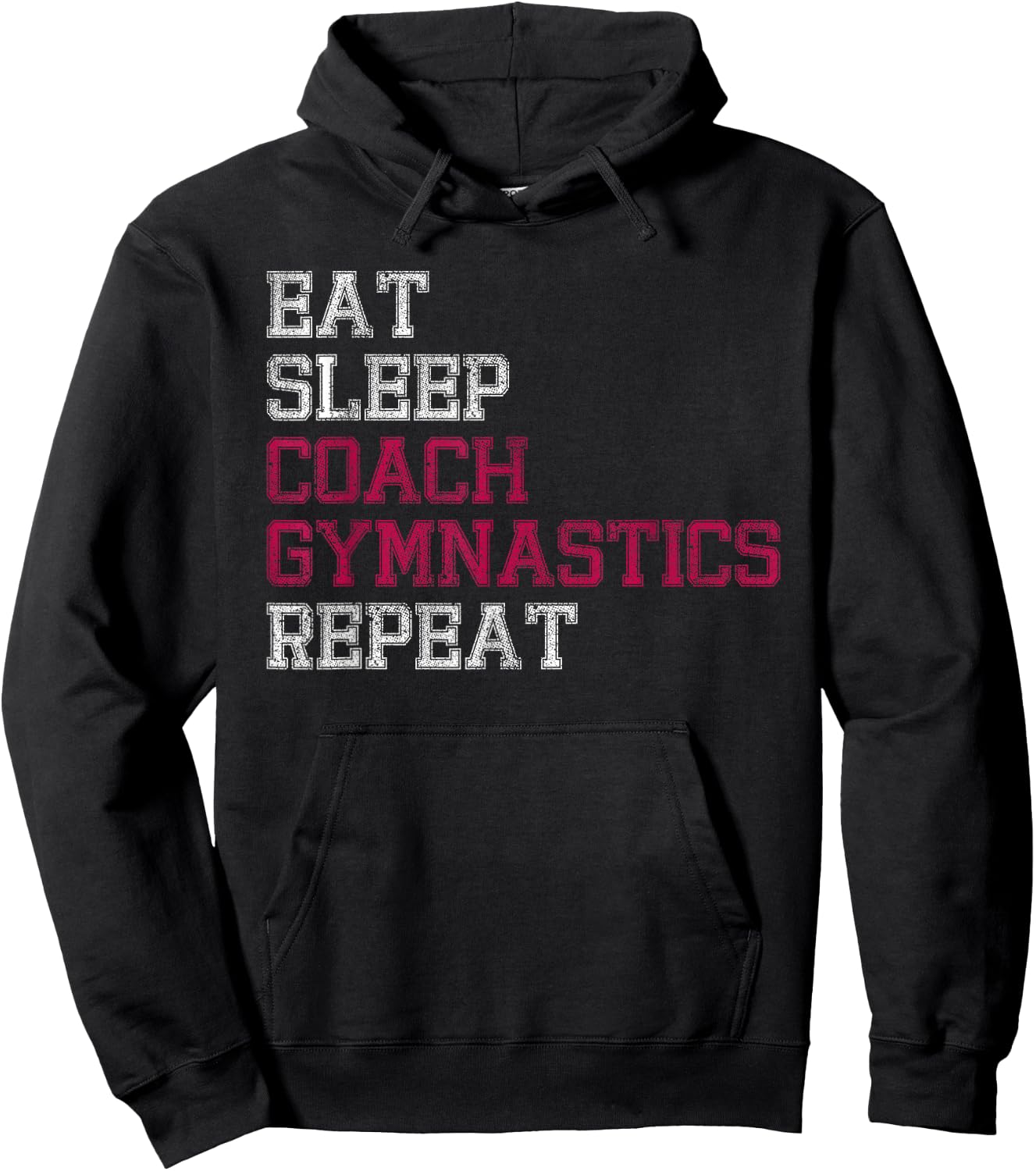 Eat Sleep Coach Gymnastics Repeat Gifts Hoodie - Hoodie | Black