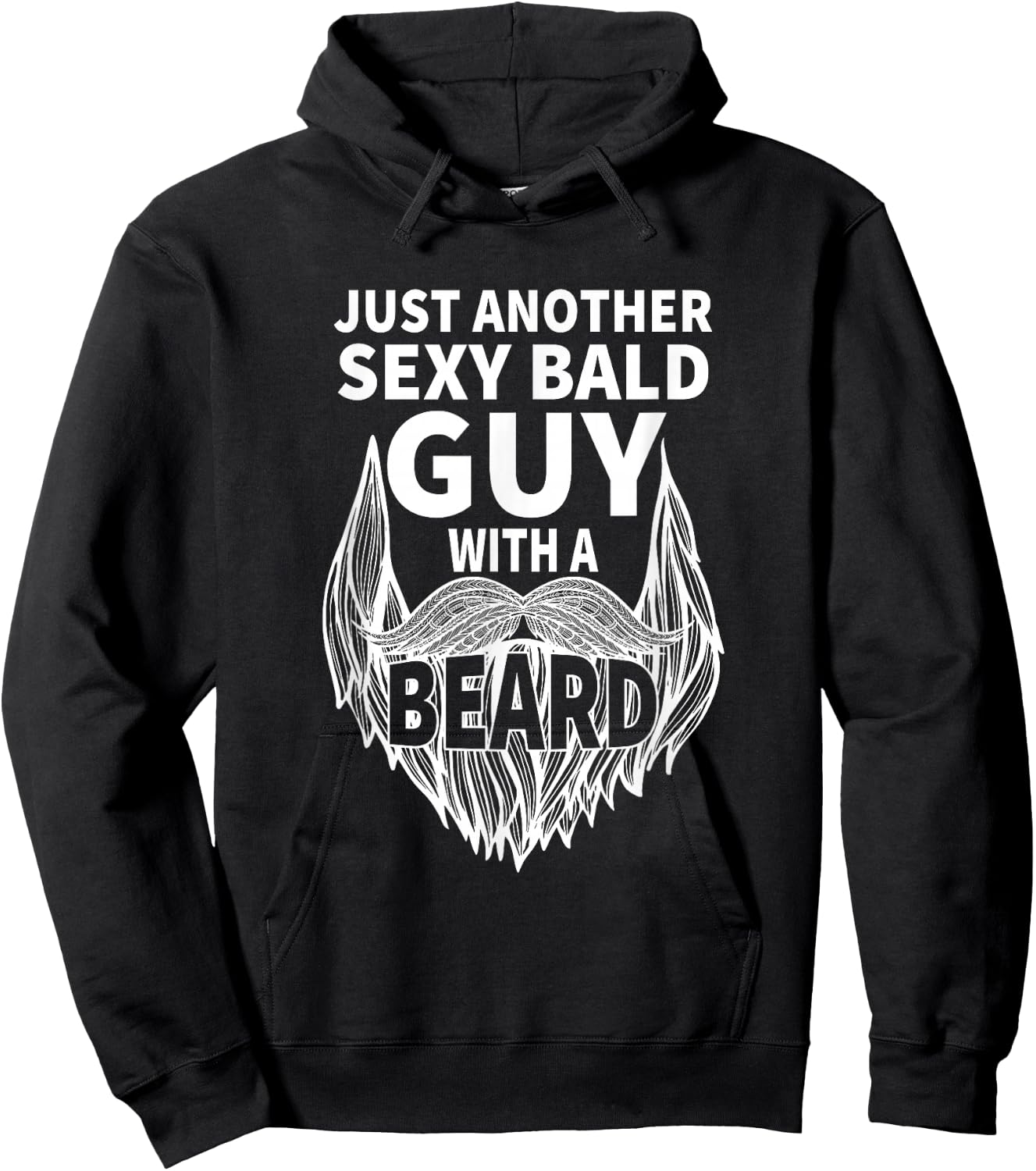 aging hairless just another sexy Bald guy with a Beard Hoodie - Hoodie | Black