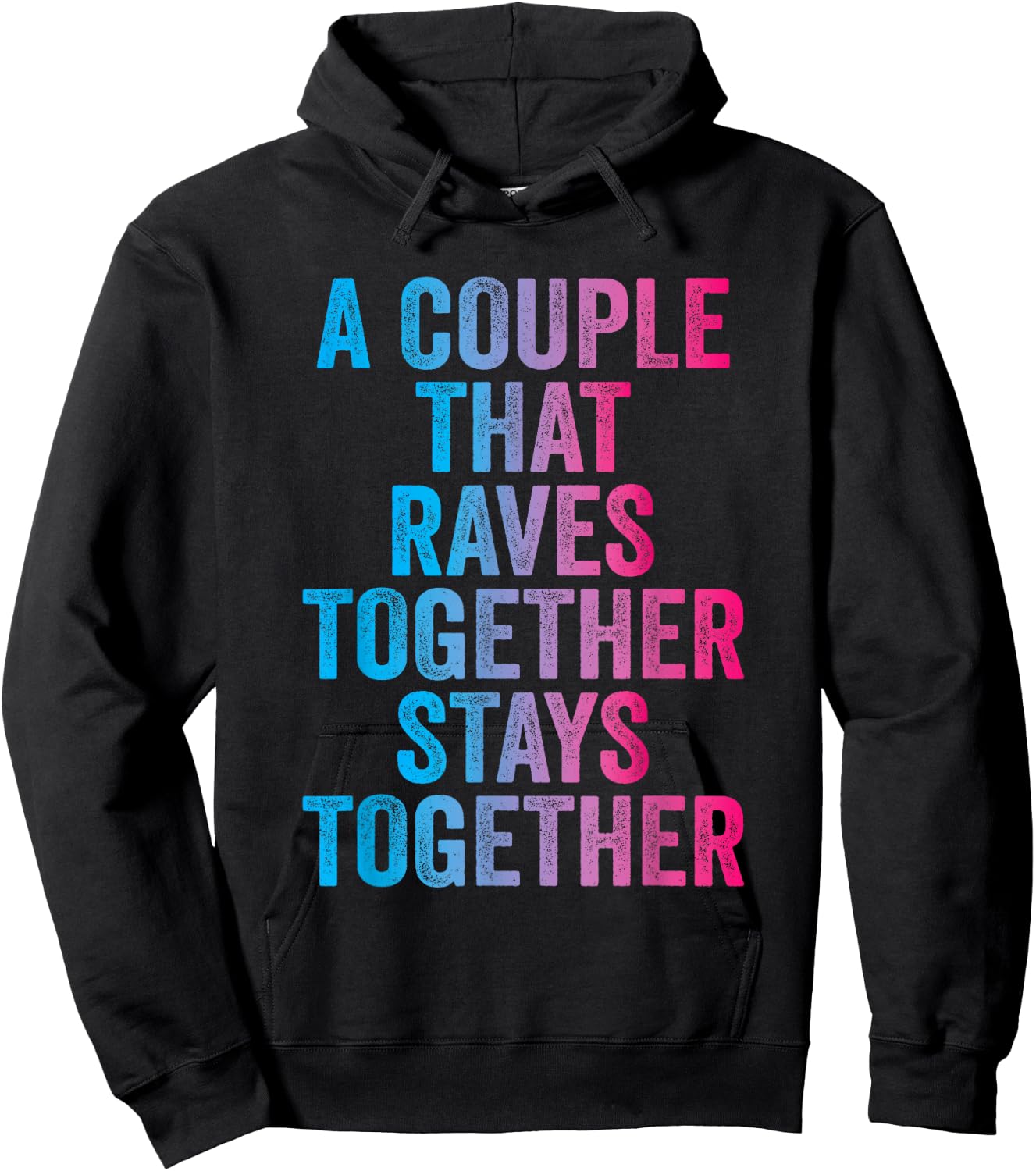 Rave Couple Matching EDM Dance Music Festival Trippy Hoodie - Hoodie | Black