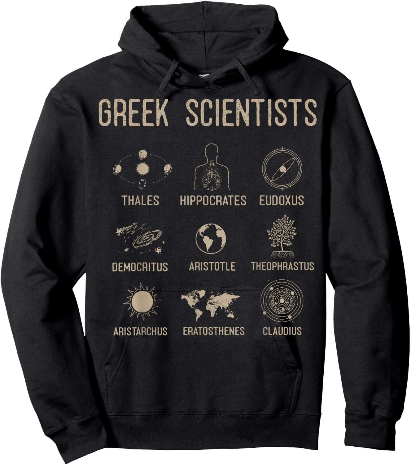Greek Scientist Shirt, Aristotle & Thales Science Hoodie - Hoodie | Black