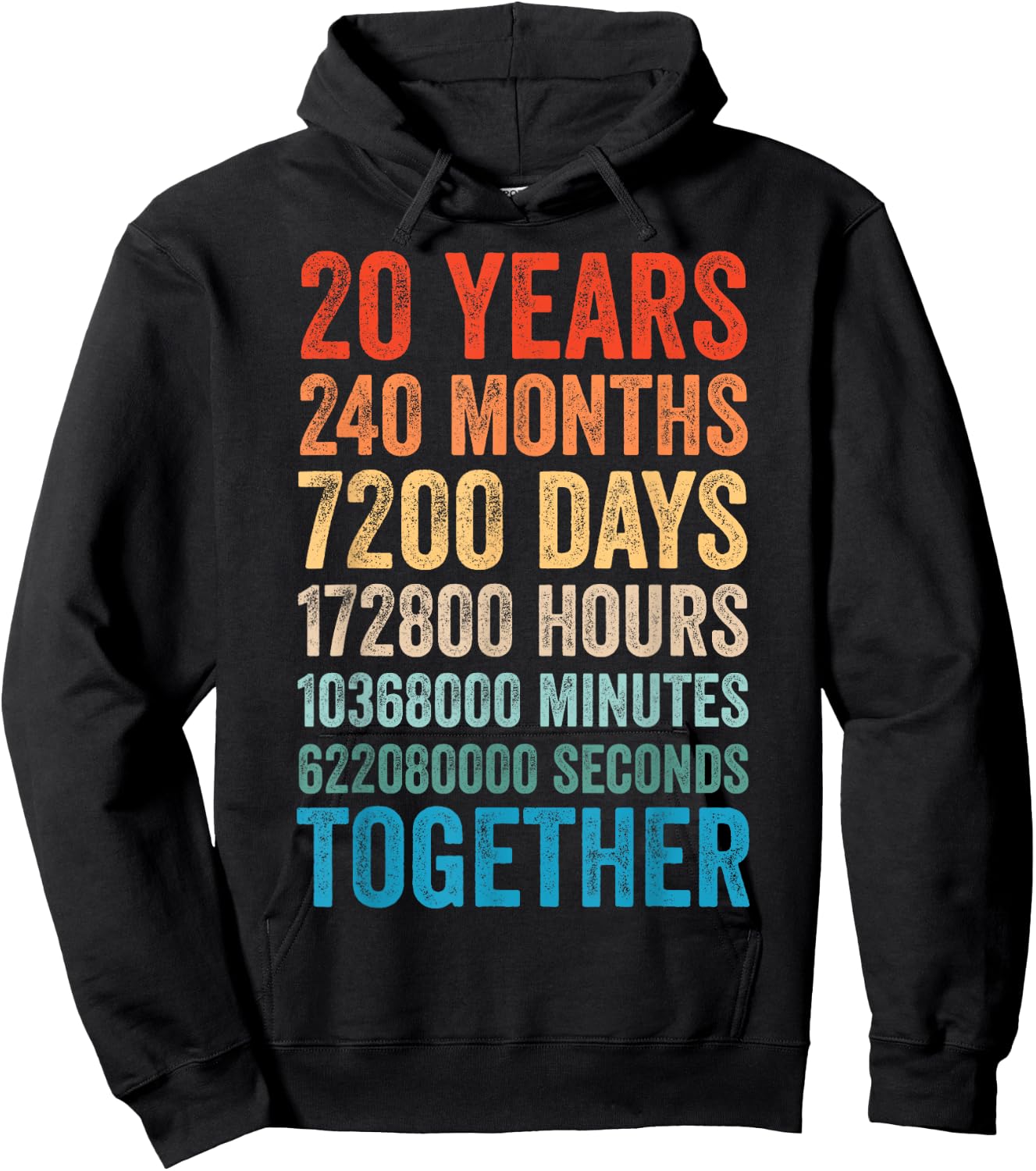 20 Year Anniversary Him Her Couple 20th Wedding Anniversary Hoodie - Hoodie | Black