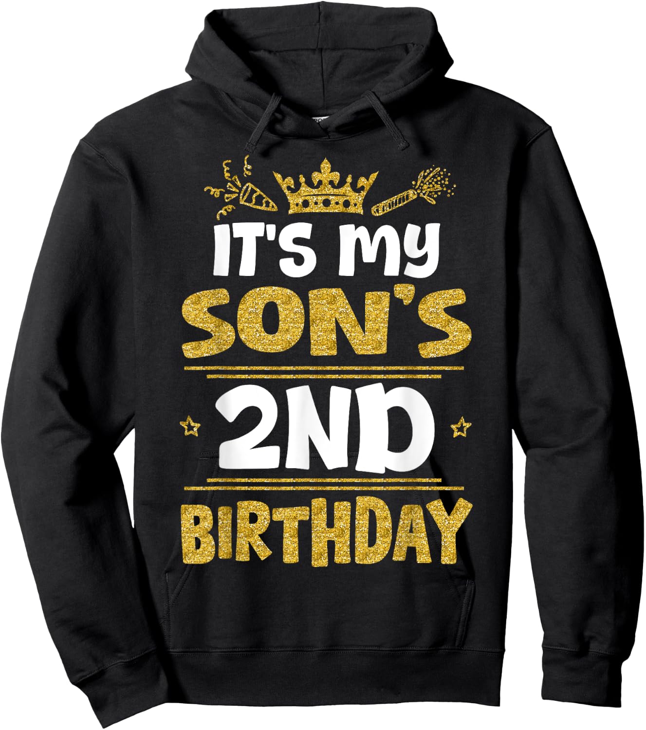 Happy It's My Son's 2nd Birthday 2023 2 Years Old Hoodie - Hoodie | Black