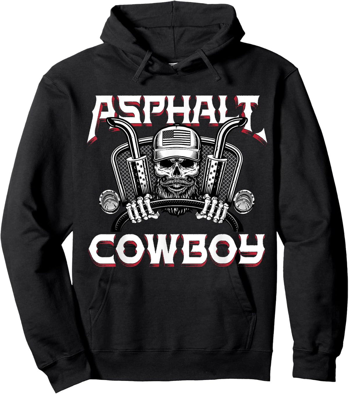 Asphalt Cowboy Funny Truck Driver Trucker Diesel Semi Gift Hoodie - Hoodie | Black