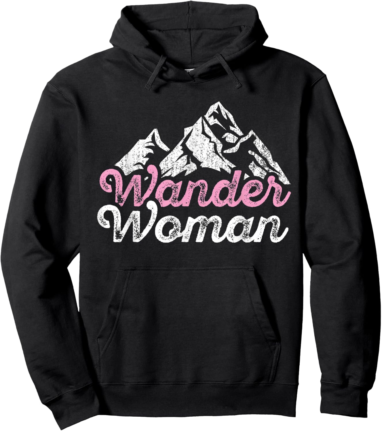 Wander Woman Mountain Camping Hiking Girls Outdoor Forest Hoodie - Hoodie | Black