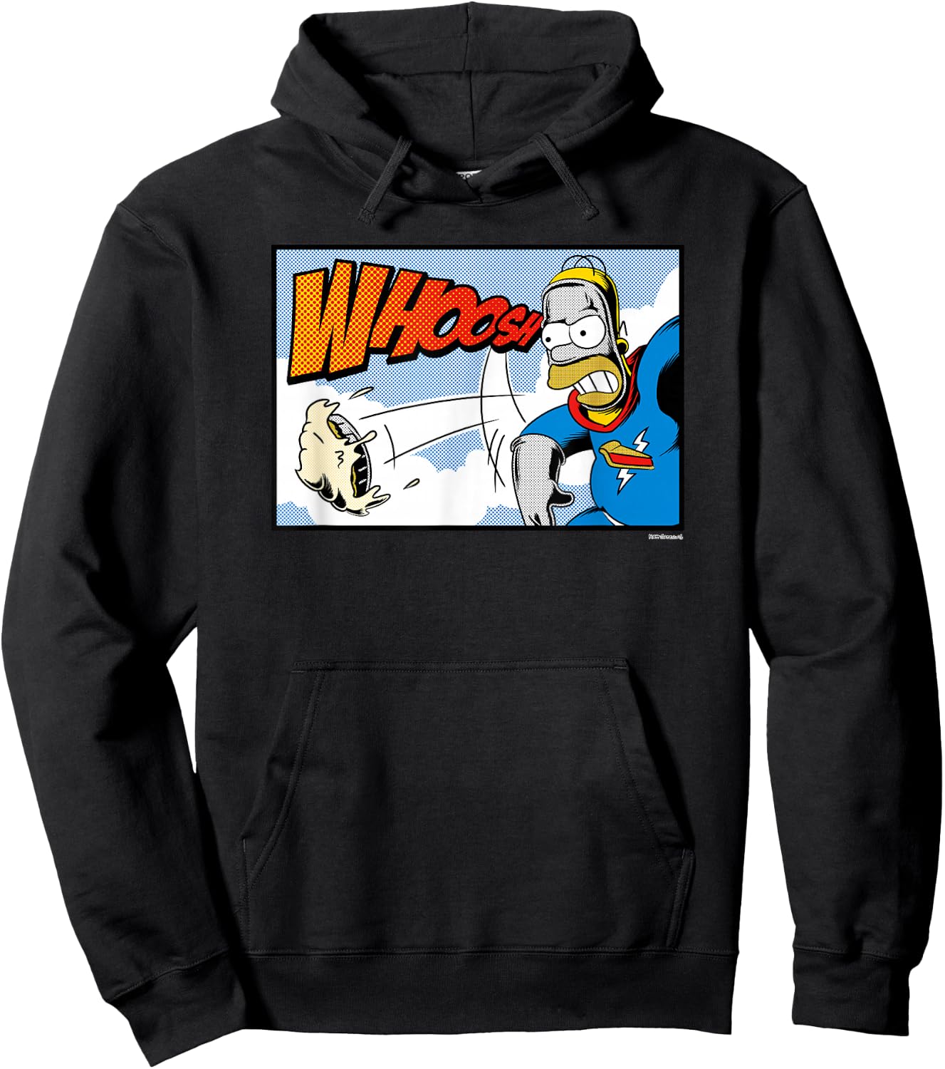 The Simpsons Homer Super Hero Pie Man comic Hoodie - Hoodie | Black