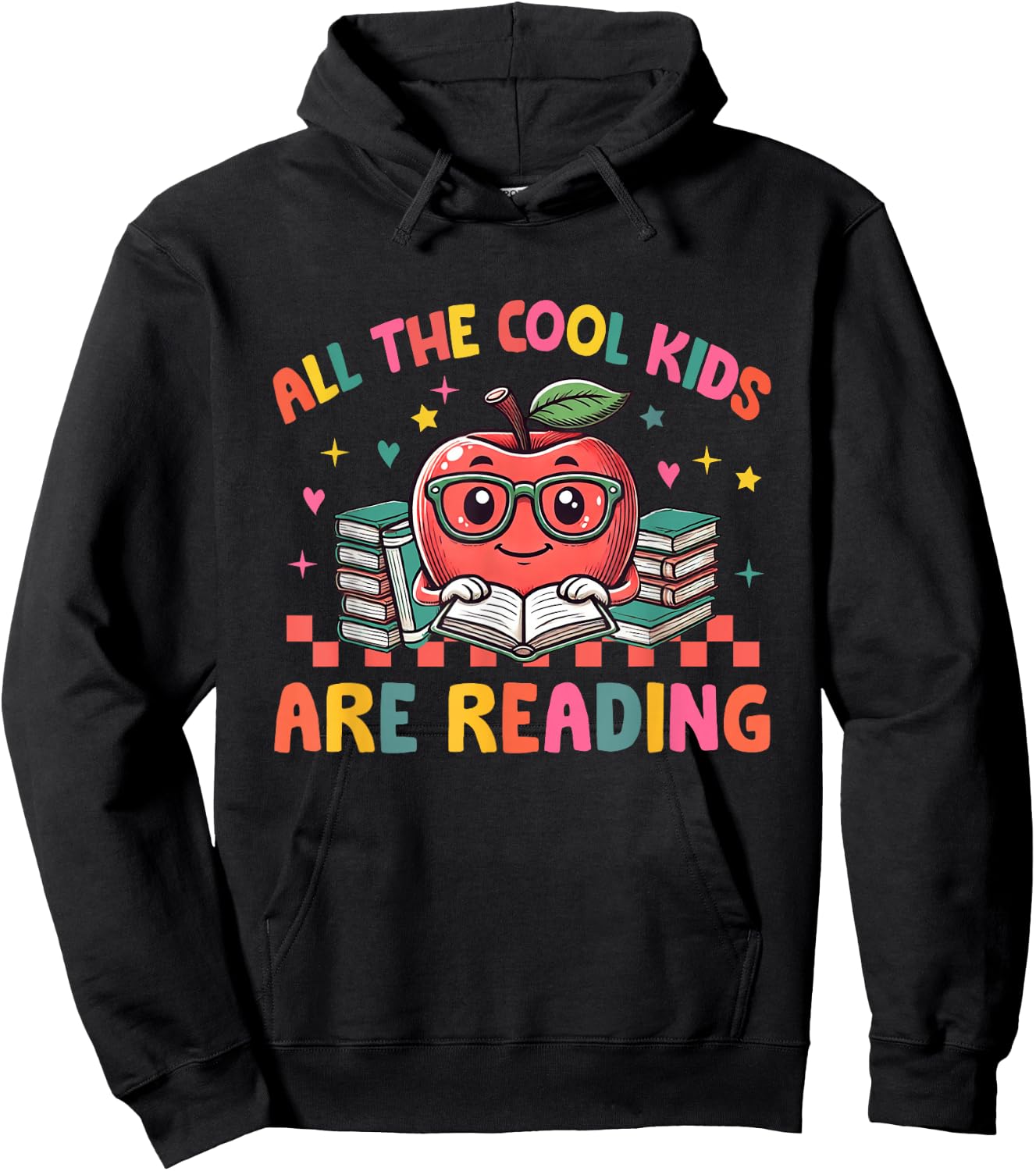 All The-Cool Kids Are Reading Book Lover Librarian Bookworm Hoodie - Hoodie | Black