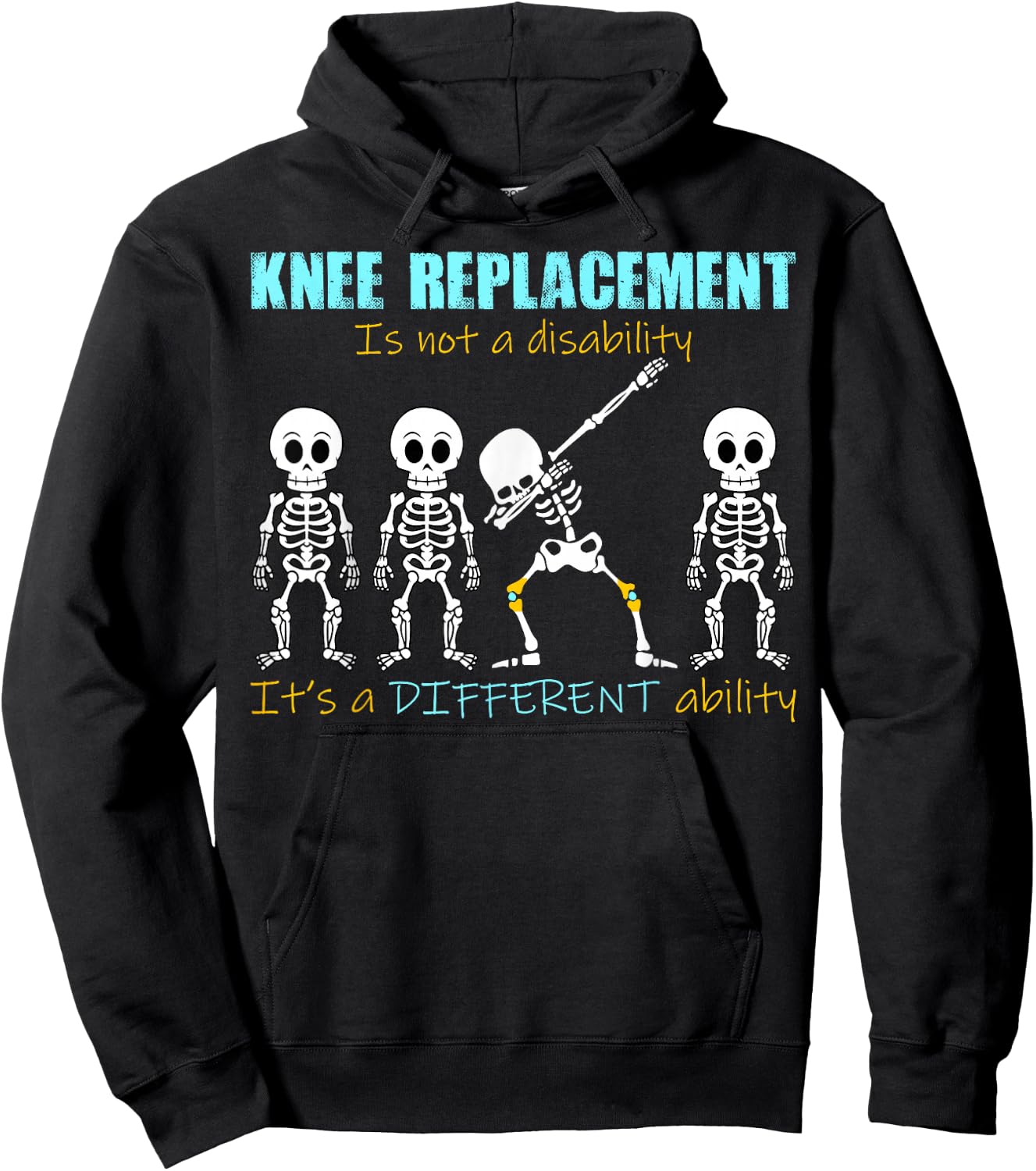 Knee Replacement Surgery Black Small Knee Replacement Recovery ACL Surgery Arthroplasty Graphic Novelty Hoodie - Hoodie | Black