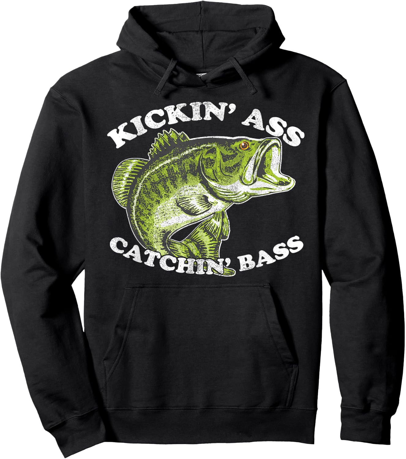 Kicking Ass and Catching Bass Funny Hoodie - Hoodie | Black