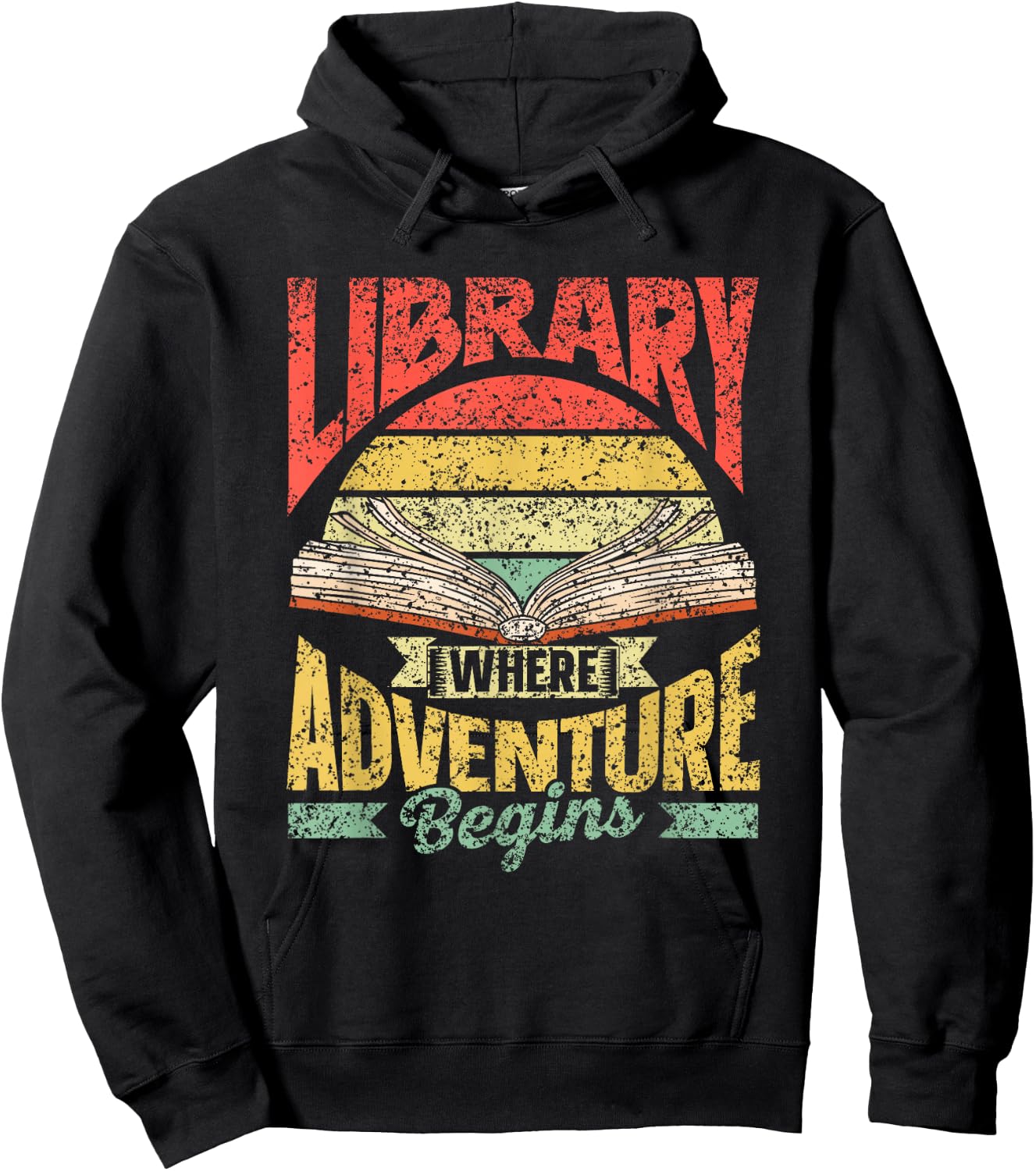 Bibliothek Wo Das Abenteuer Beginnt Books Library Hoodie - Hoodie | Black