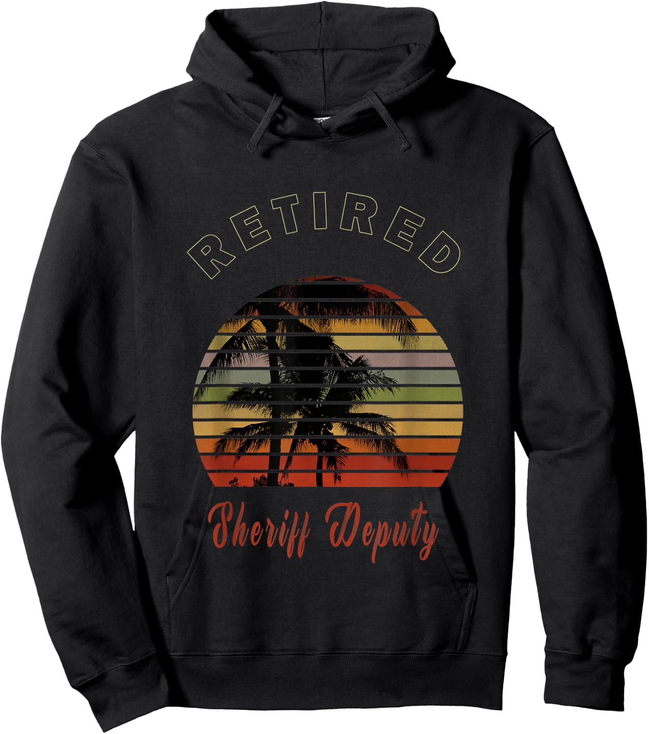 Retired Sheriff Deputy Retirement Gift Beach Hoodie - Hoodie | Black